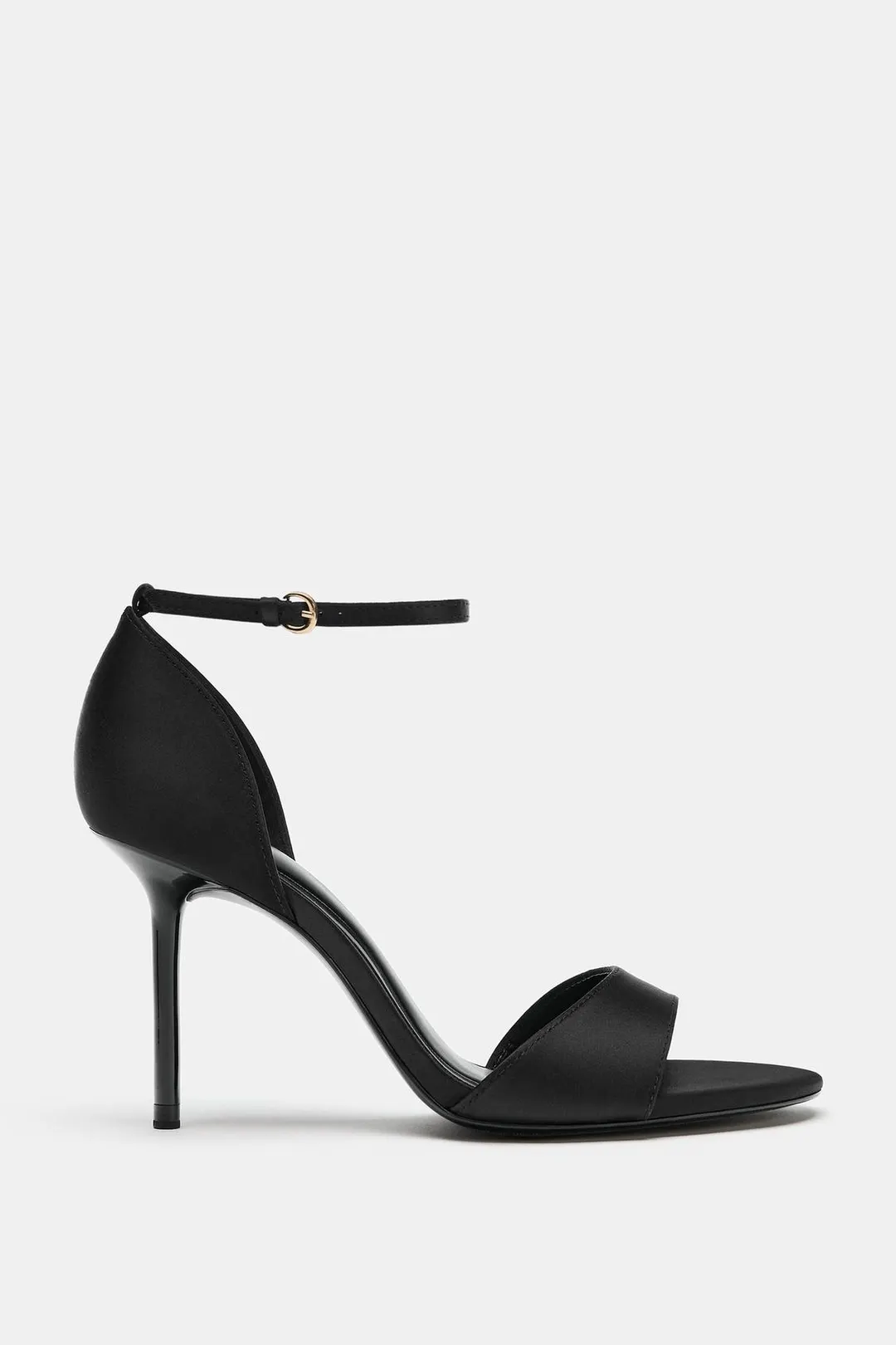 Атласные босоножки на каблуке, Zara