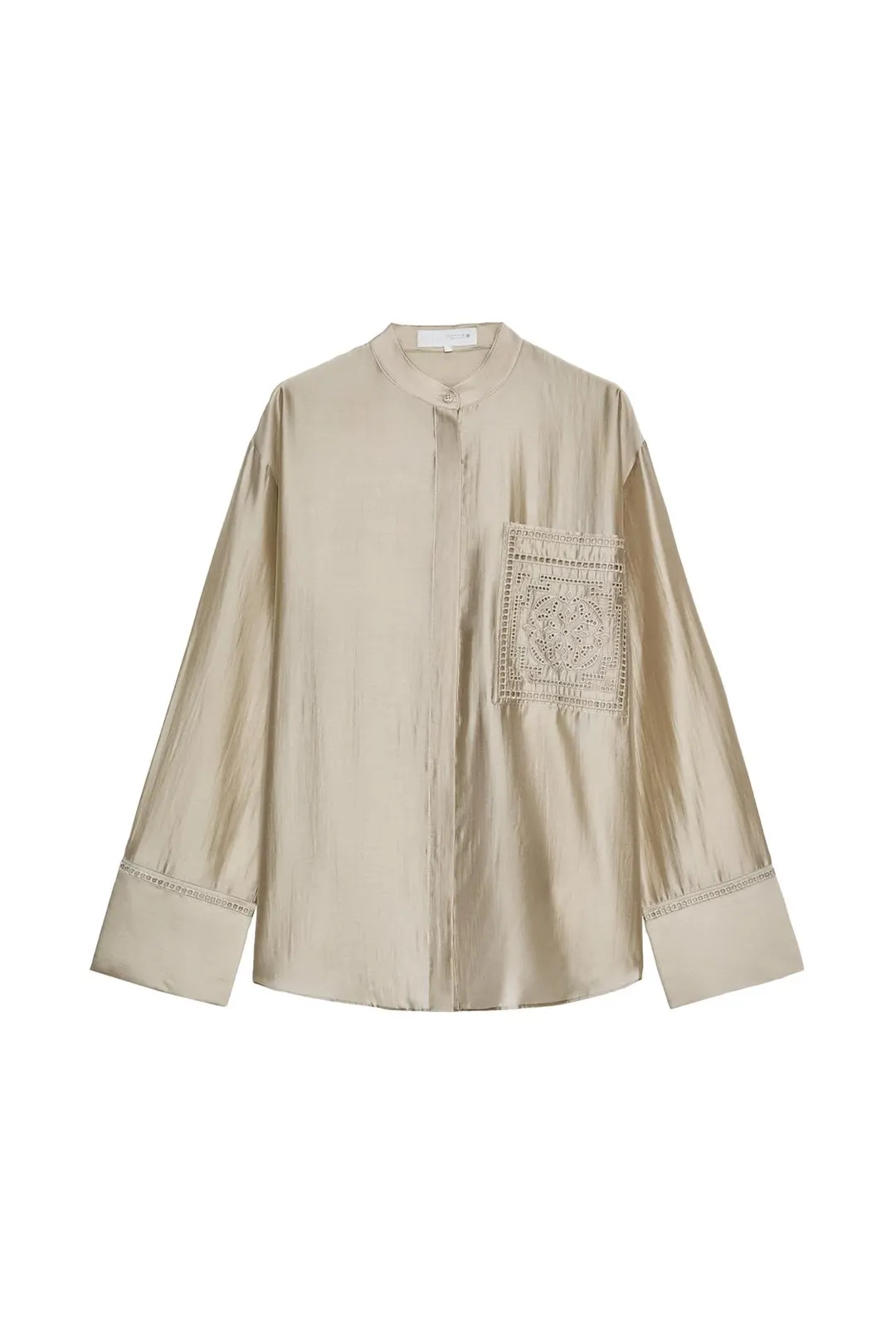 Рубашка с вышитым карманом ZW Collection, Zara