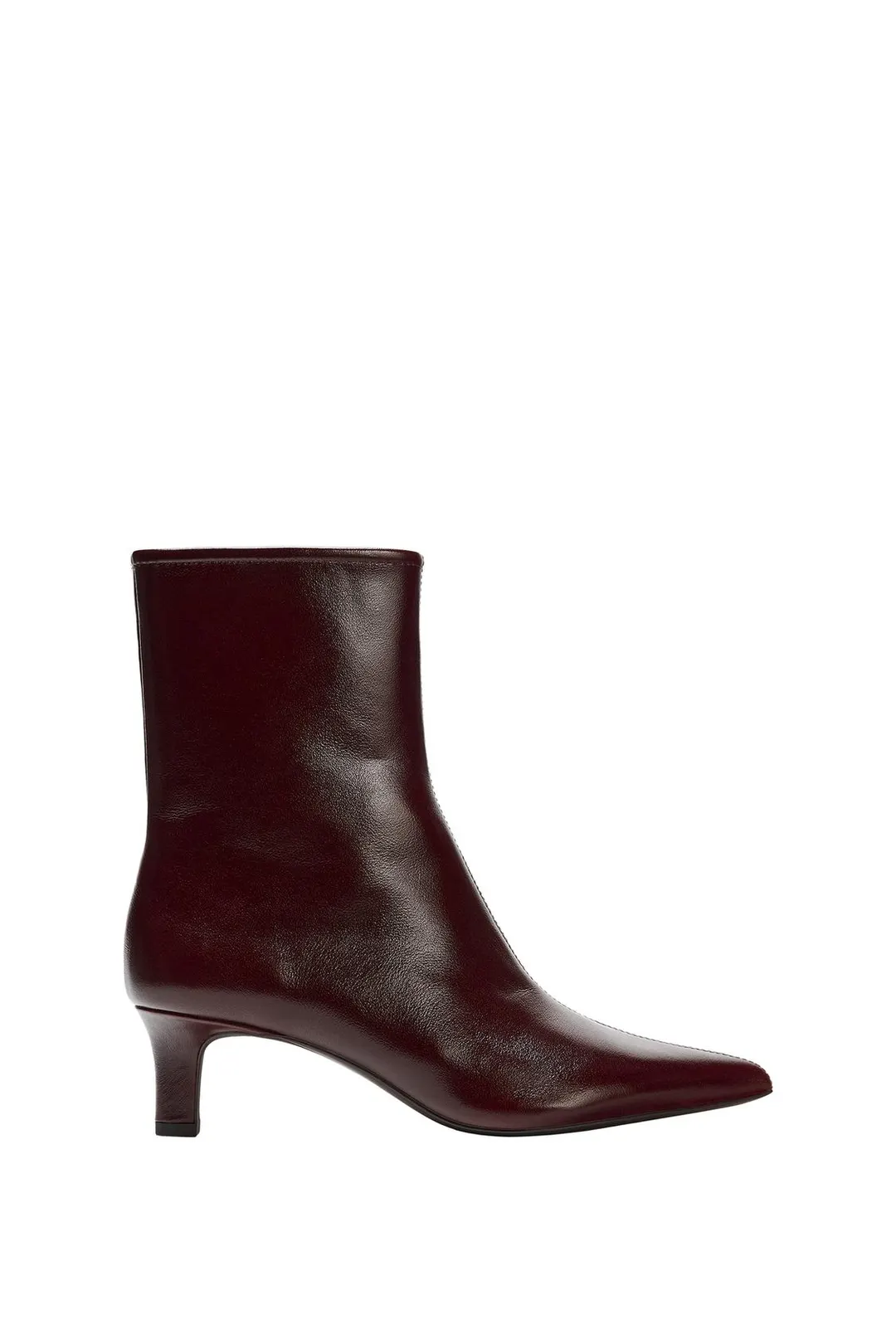 Кожаные ботильоны на каблуке-рюмочке, Zara