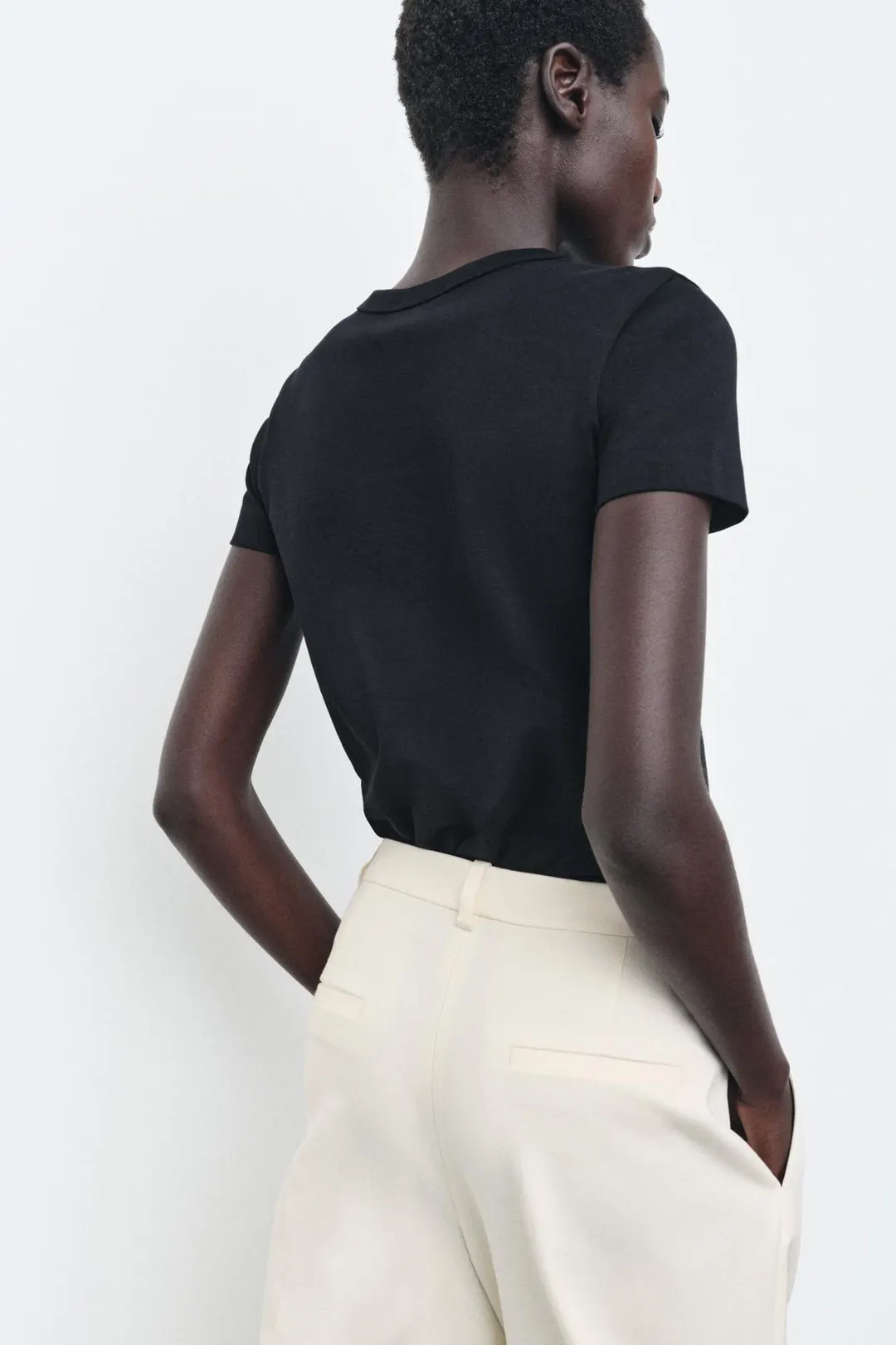 Футболка из интерлока с короткими рукавами, Zara
