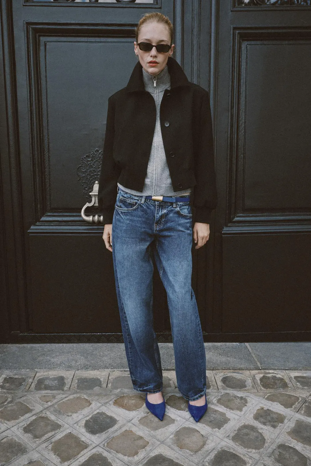 Замшевые туфли на каблуке kitten heel, Zara