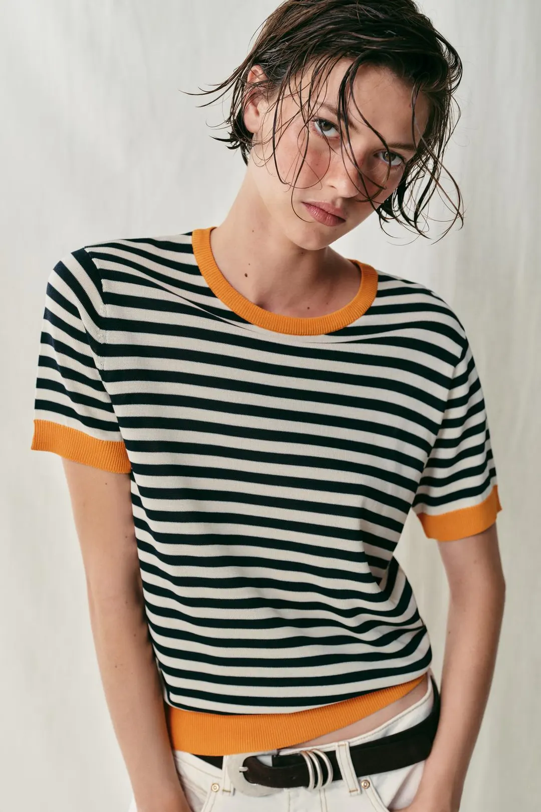 Трикотажный топ в полоску, Zara