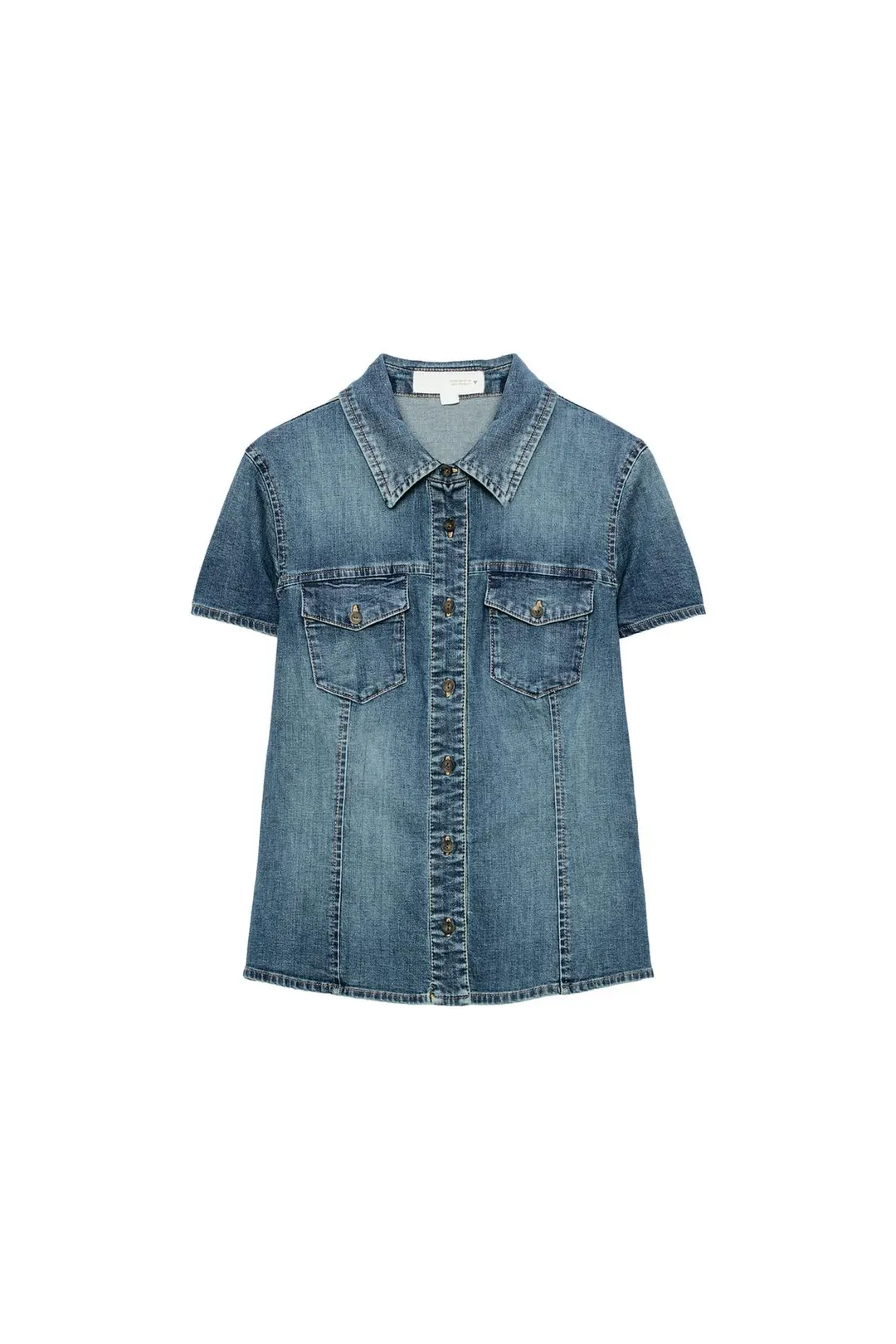 Рубашка джинсовая с карманами TRF, Zara