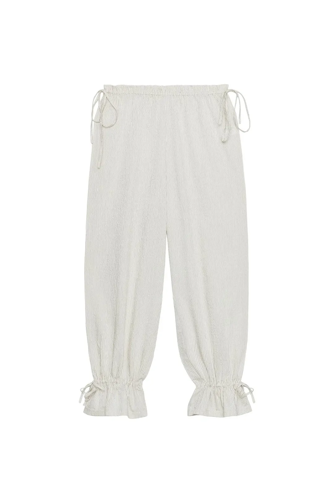 Брюки-саруэл в полоску с завязками, Zara