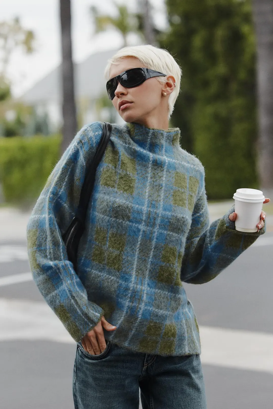 Вязаный джемпер в клетку, Zara