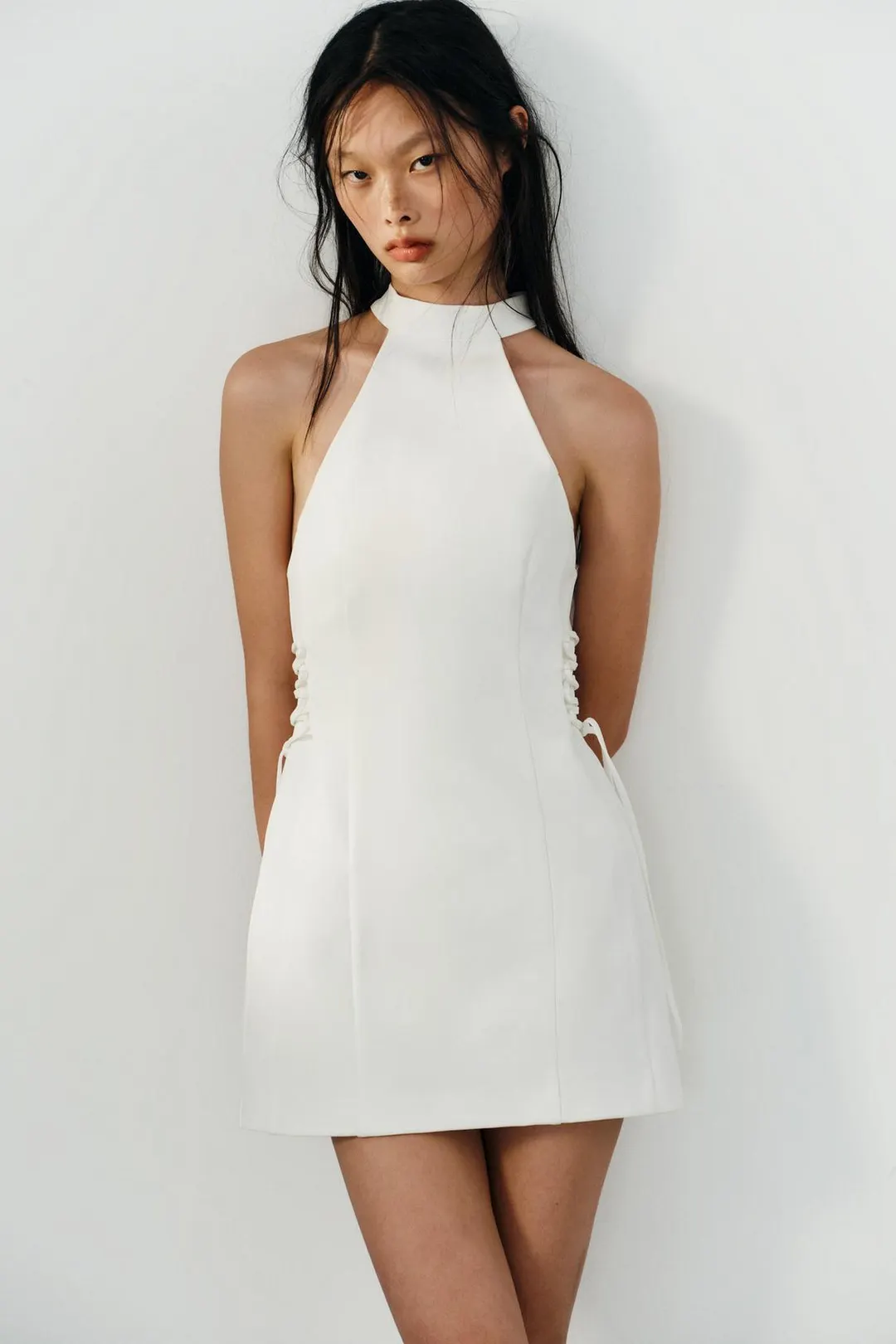 Платье халтер с завязками по бокам, Zara