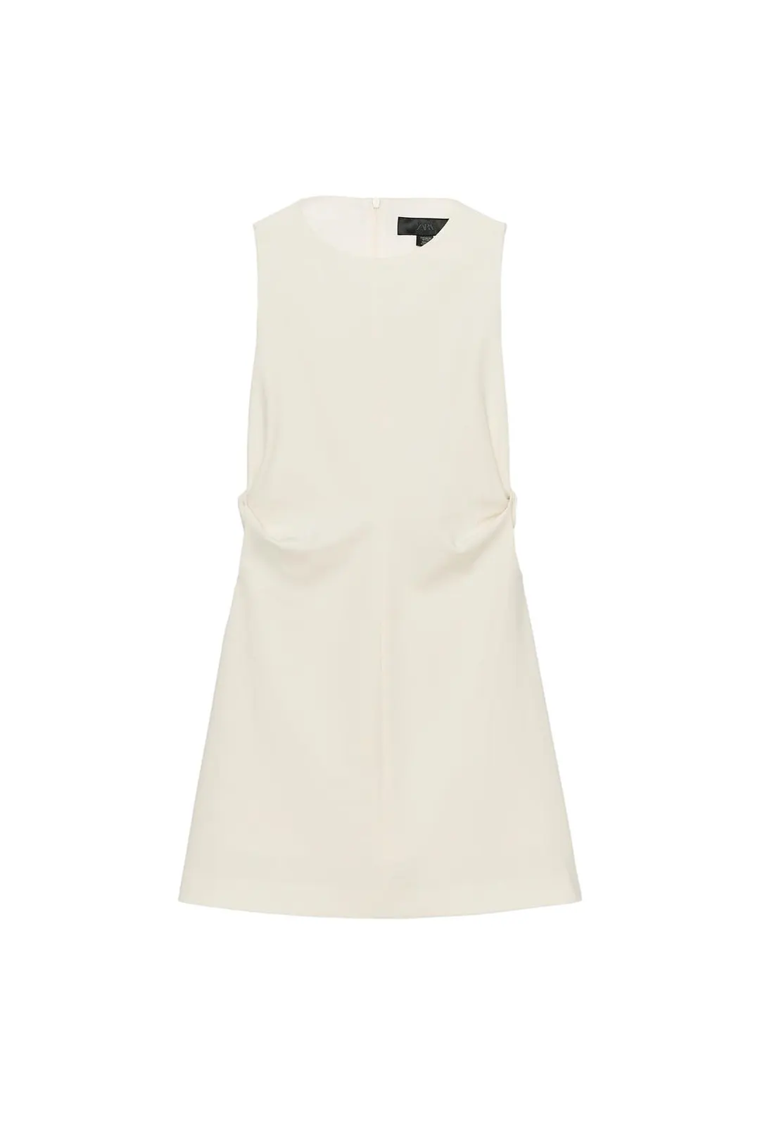 Платье с эластичной сборкой, вырезом и узлом, Zara