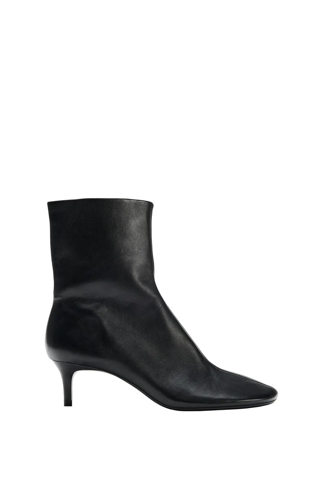 Кожаные ботильоны на каблуке, Zara