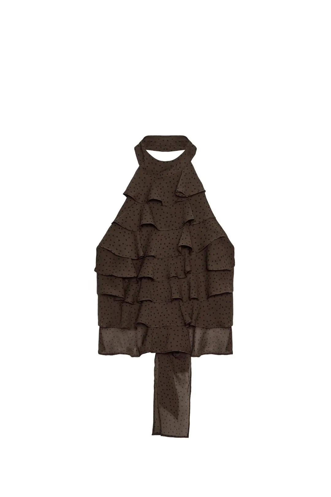 Топ из жоржета с бретелью халтер, Zara