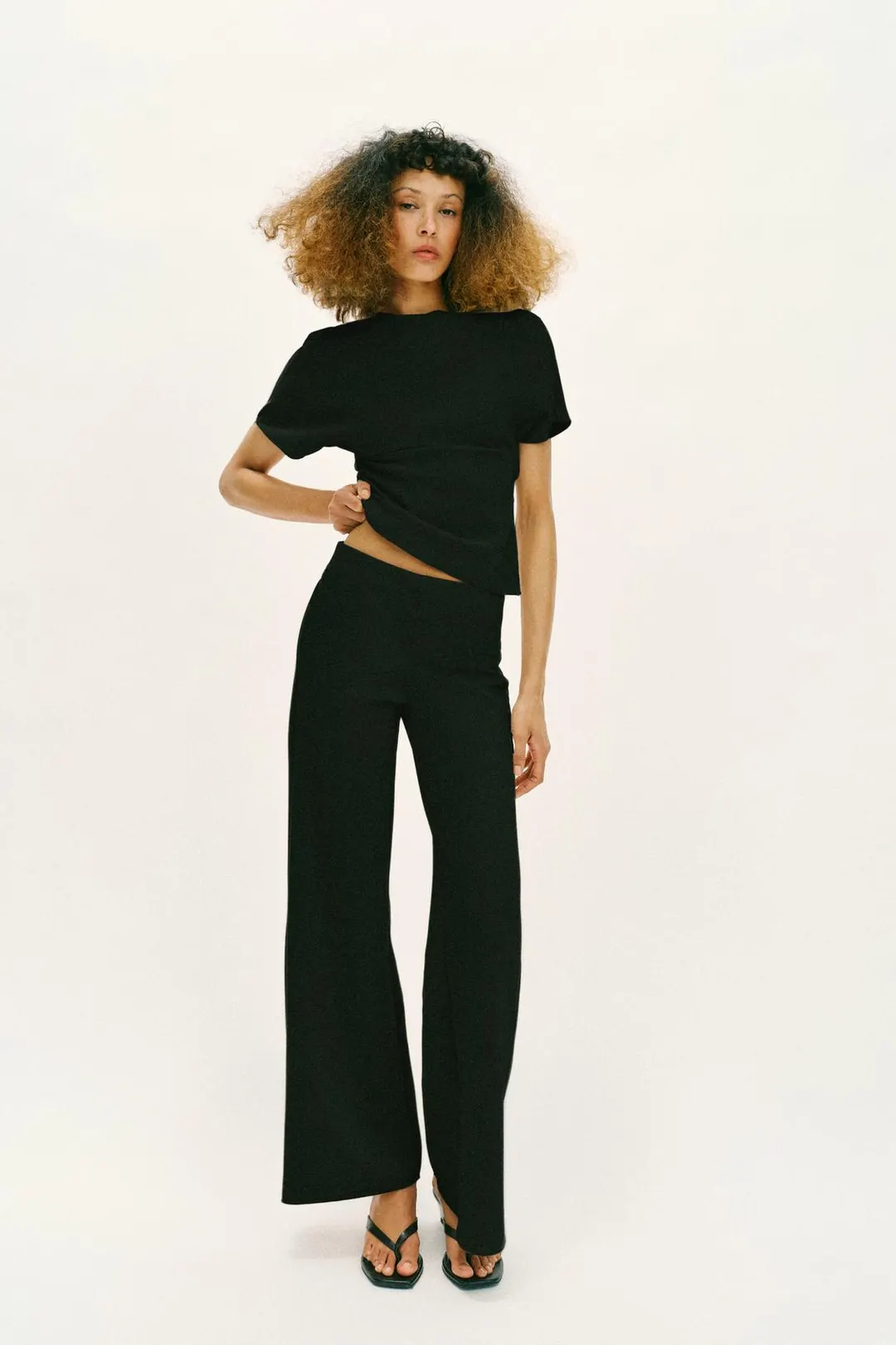 Брюки эластичные широкого кроя, Zara