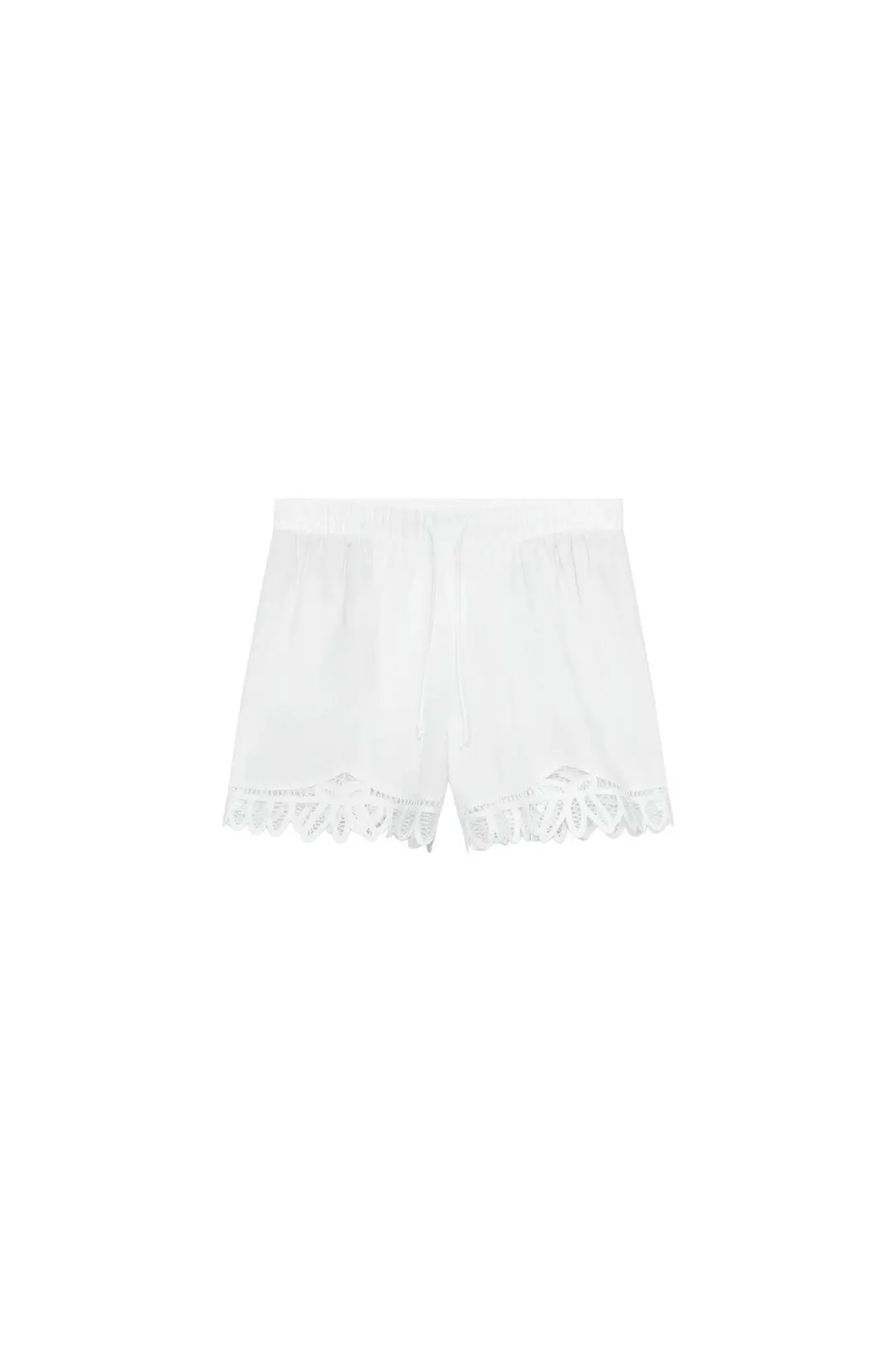 Шорты ZW Collection с вышивкой из смесового льна, Zara