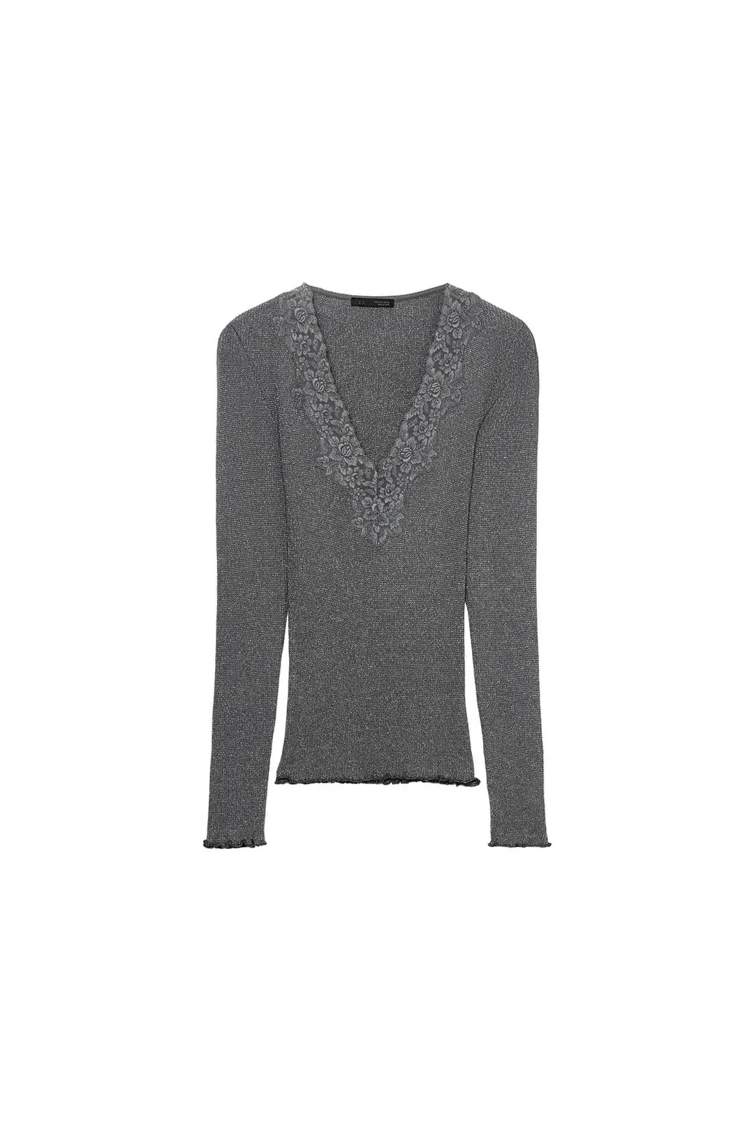 Топ кружевной с металлизированной нитью, Zara