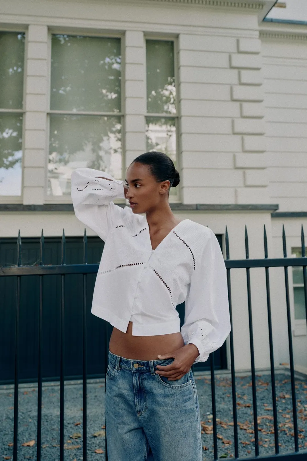 Блузка из поплина с вышивкой, Zara