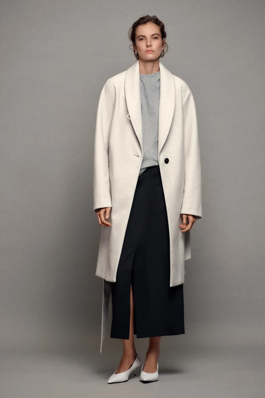 Мягкое пальто с поясом, Zara