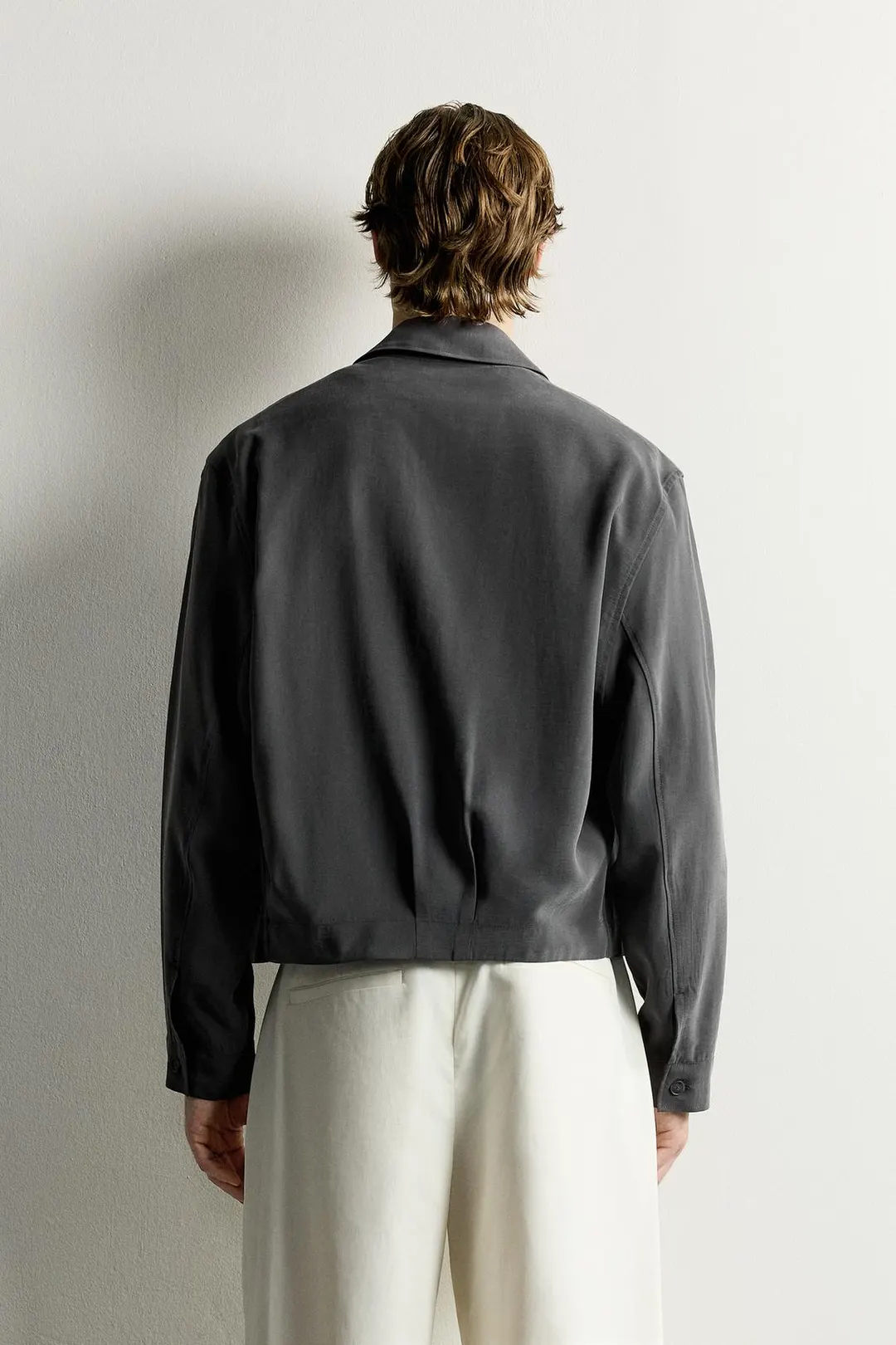 Укороченная струящаяся рубашка-куртка, Zara
