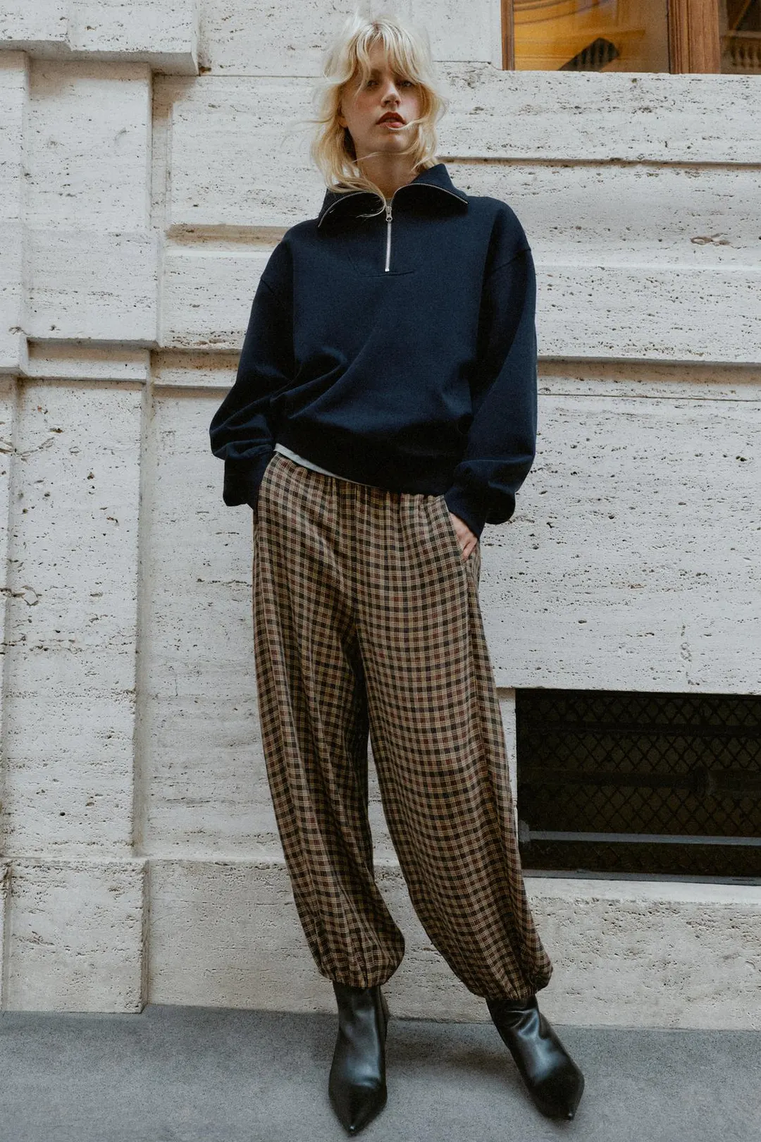 Клетчатые брюки-саруэл, Zara