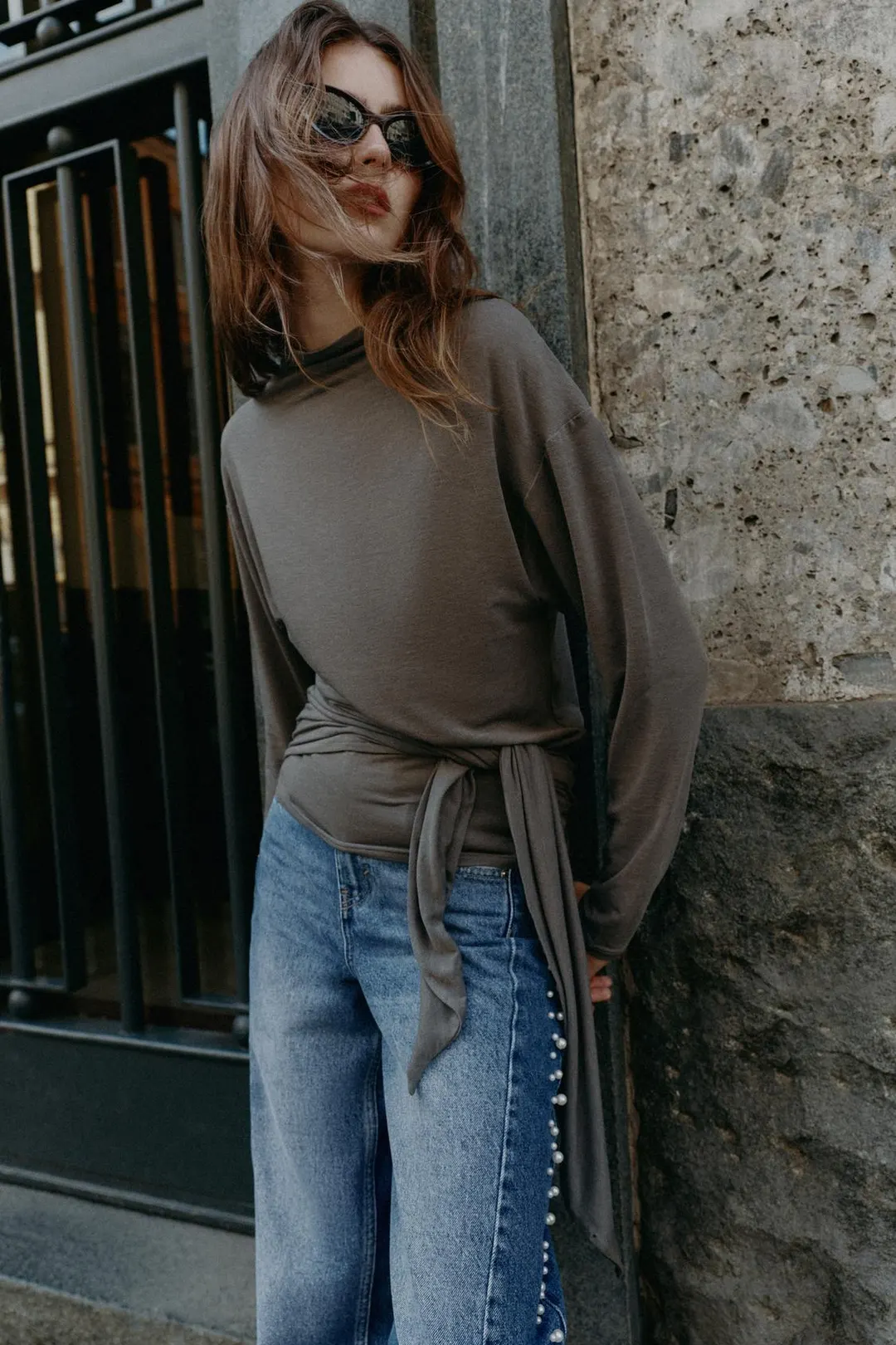 Футболка с поясом, Zara