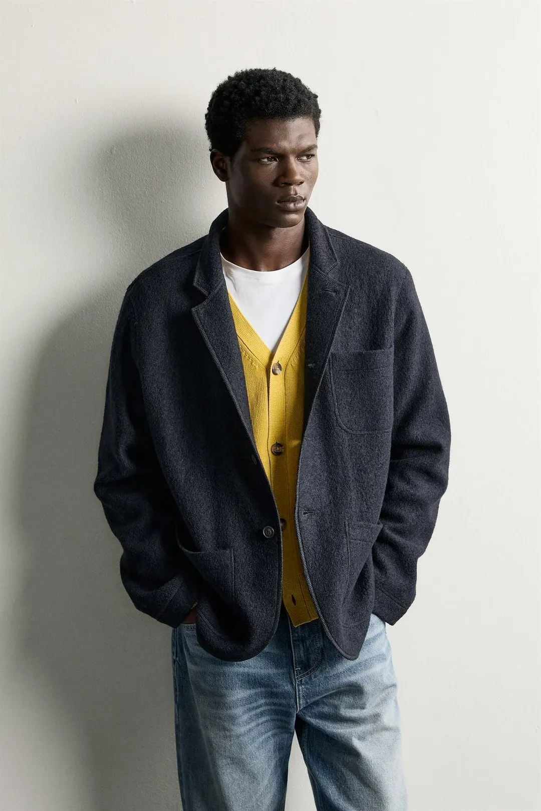 Блейзер свободного кроя из смесовой шерсти, Zara