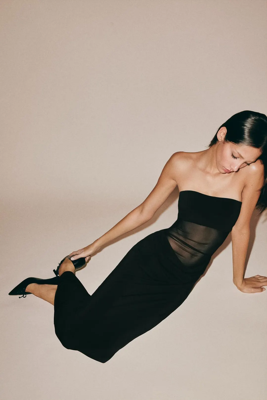 Платье миди с драпировкой, Zara