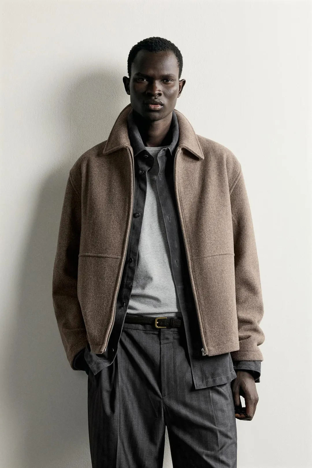 Куртка прямого кроя из смесовой шерсти, Zara