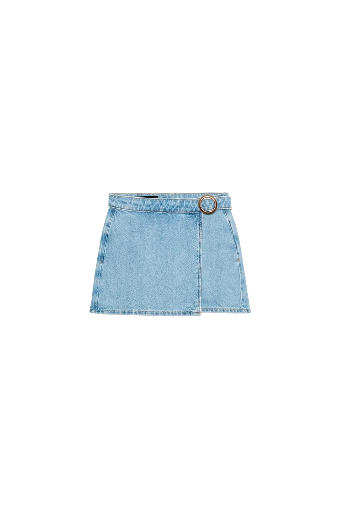Юбка-шорты Z1975 из денима с запахом и пряжкой, Zara
