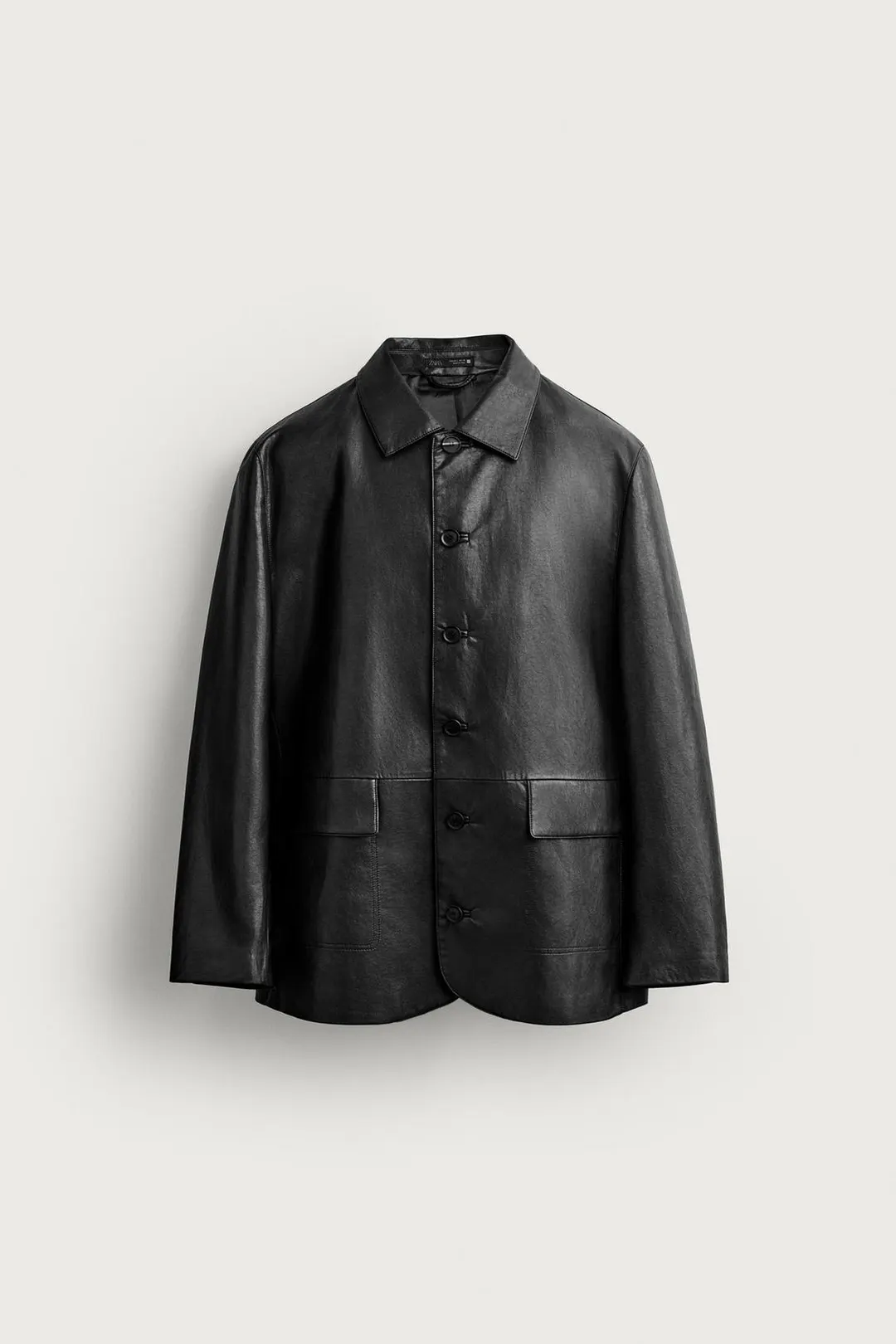 Рубашка верхняя свободного кроя под кожу, Zara