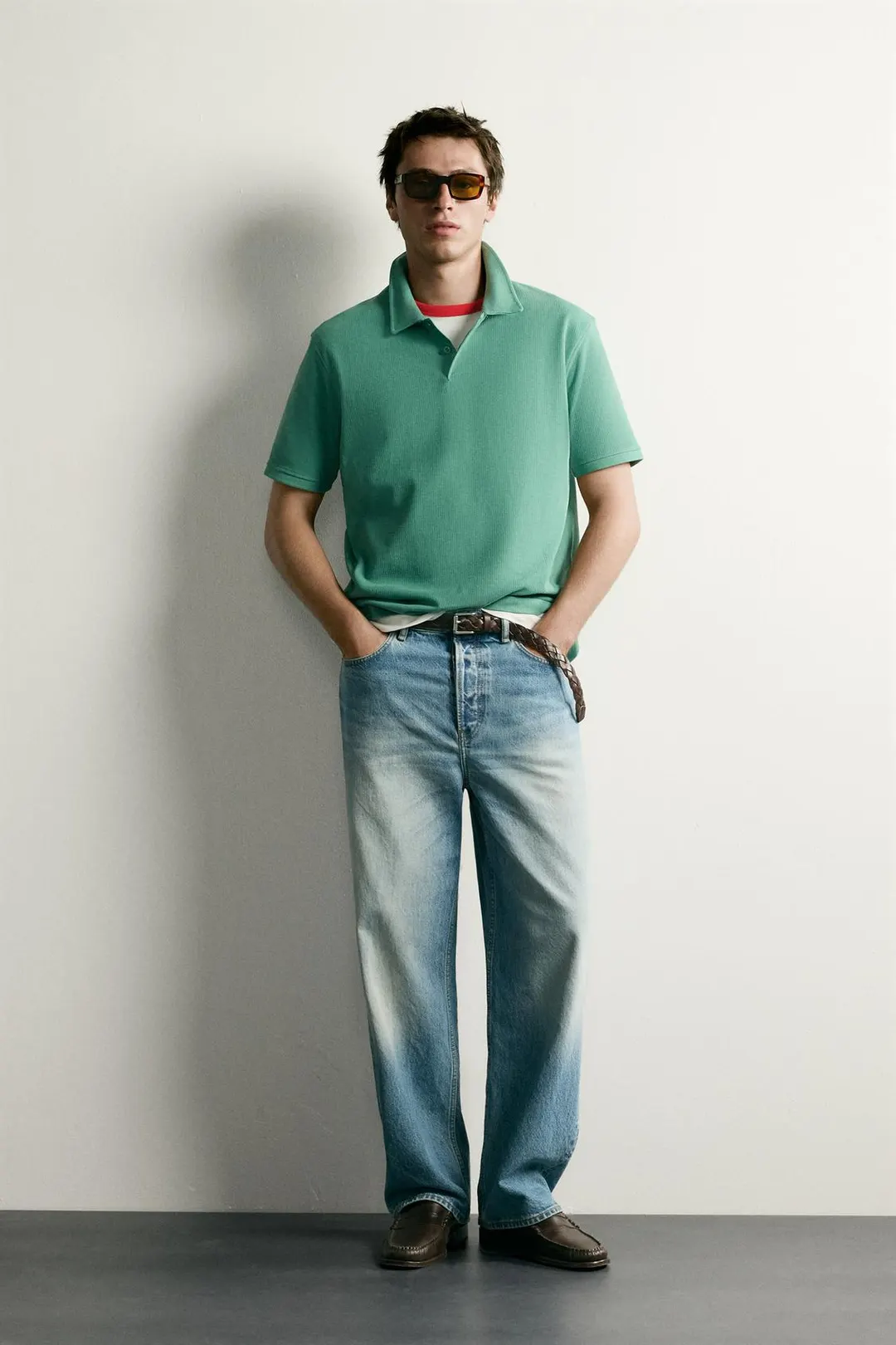 Фактурное поло стандартного кроя, Zara
