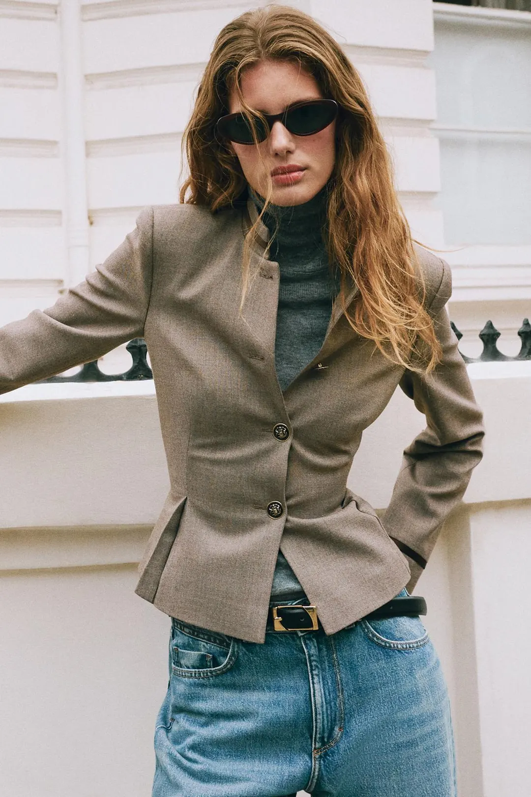 Блейзер с баской и отделкой, Zara