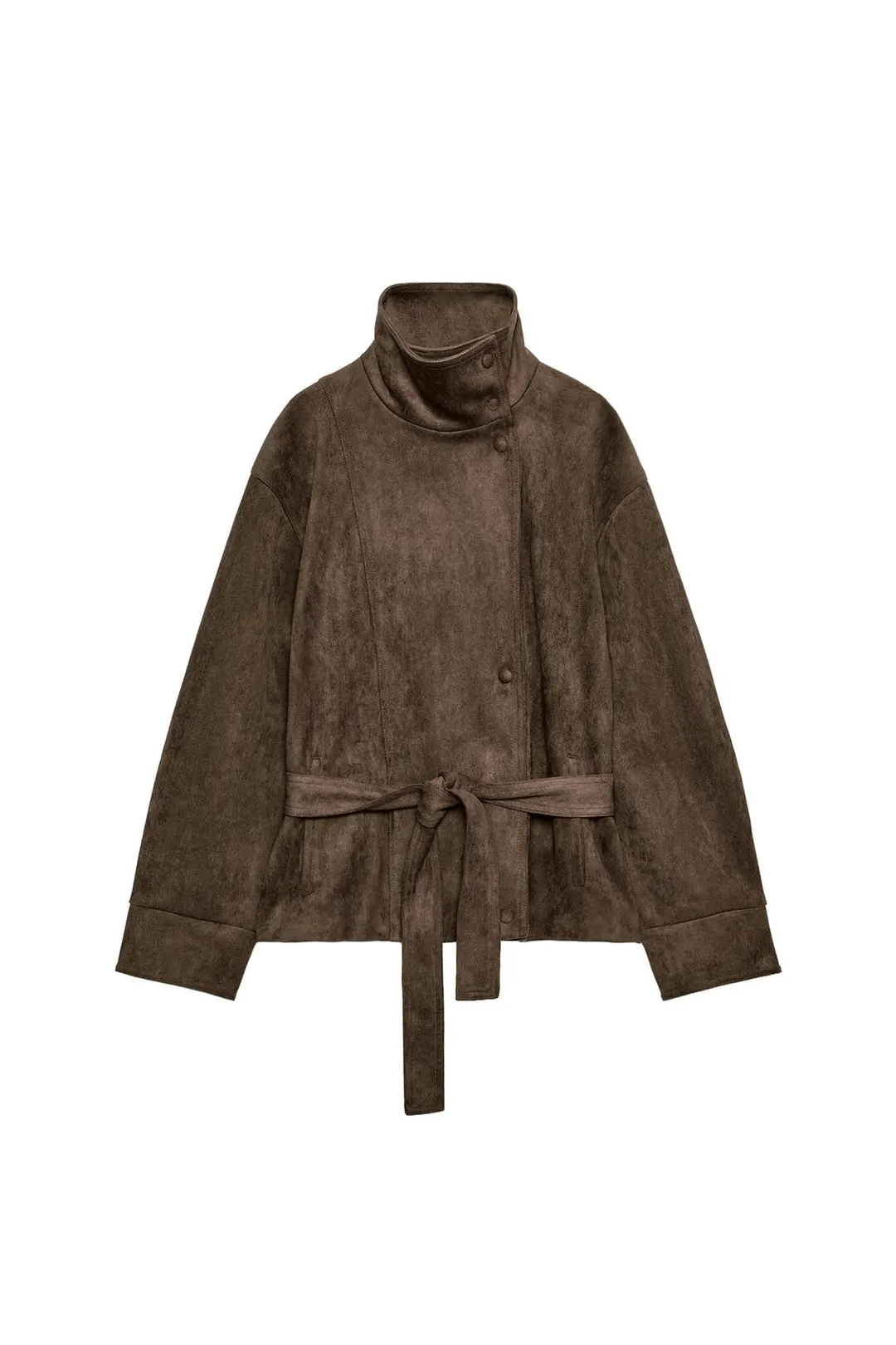 Куртка под замшу с поясом, Zara
