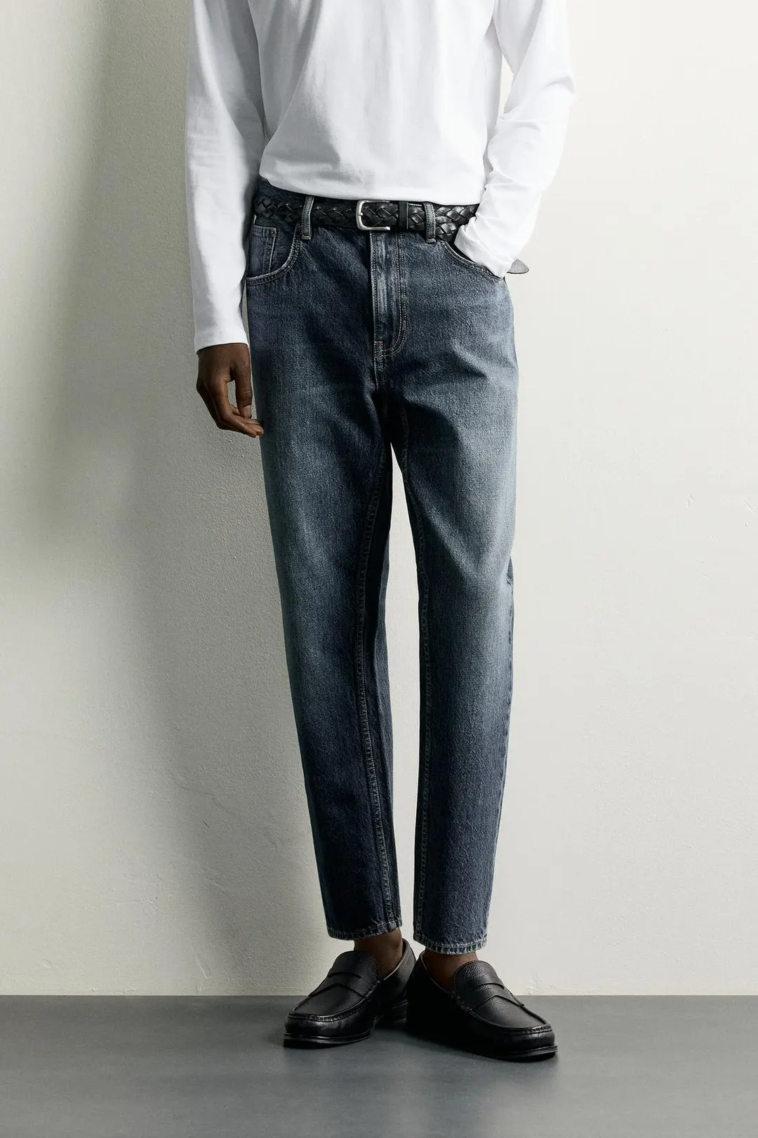 Джинсы укороченные зауженного кроя, Zara