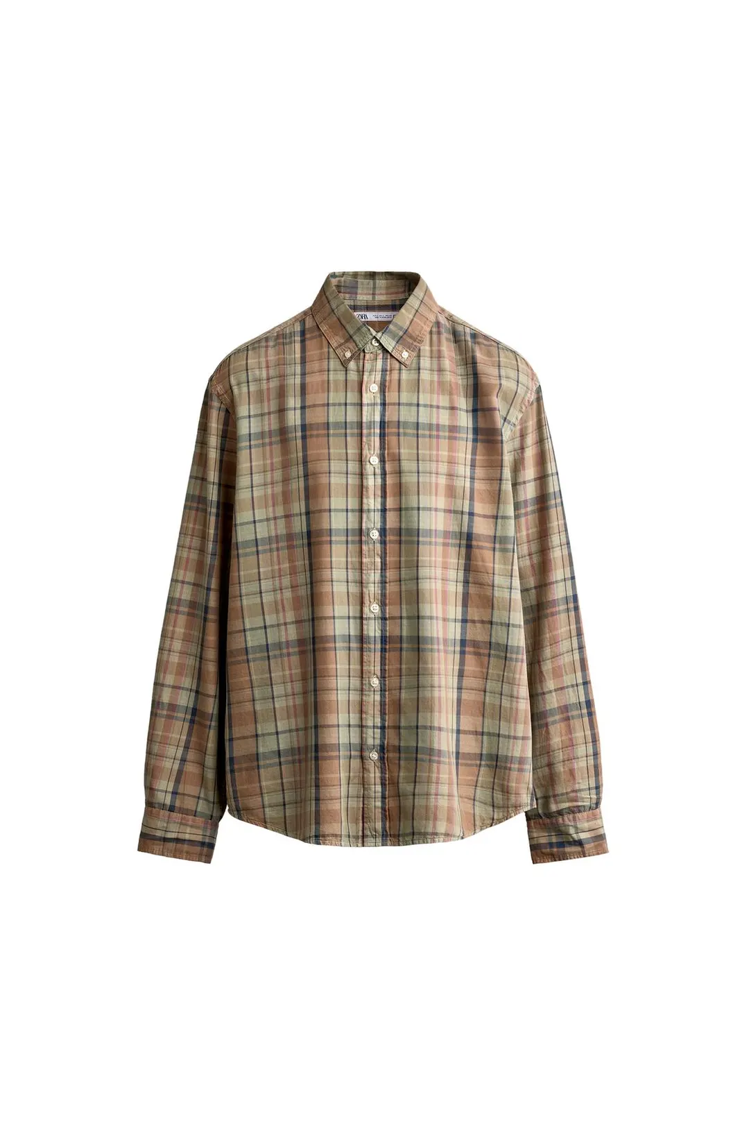 Рубашка прямого кроя в клетку, Zara