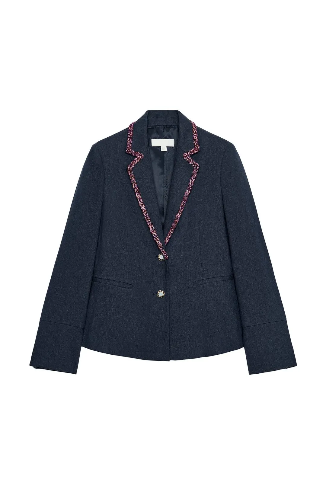 Блейзер прямого кроя с отделкой тесьмой, Zara