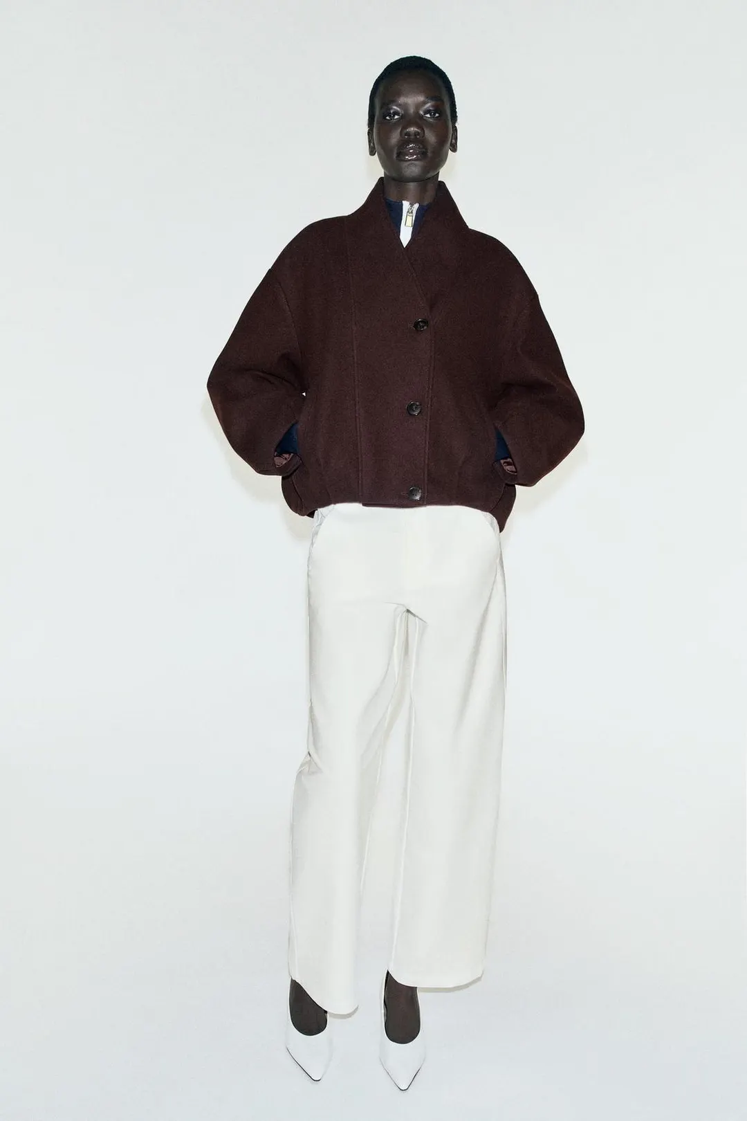 Мягкий двубортный жакет, Zara
