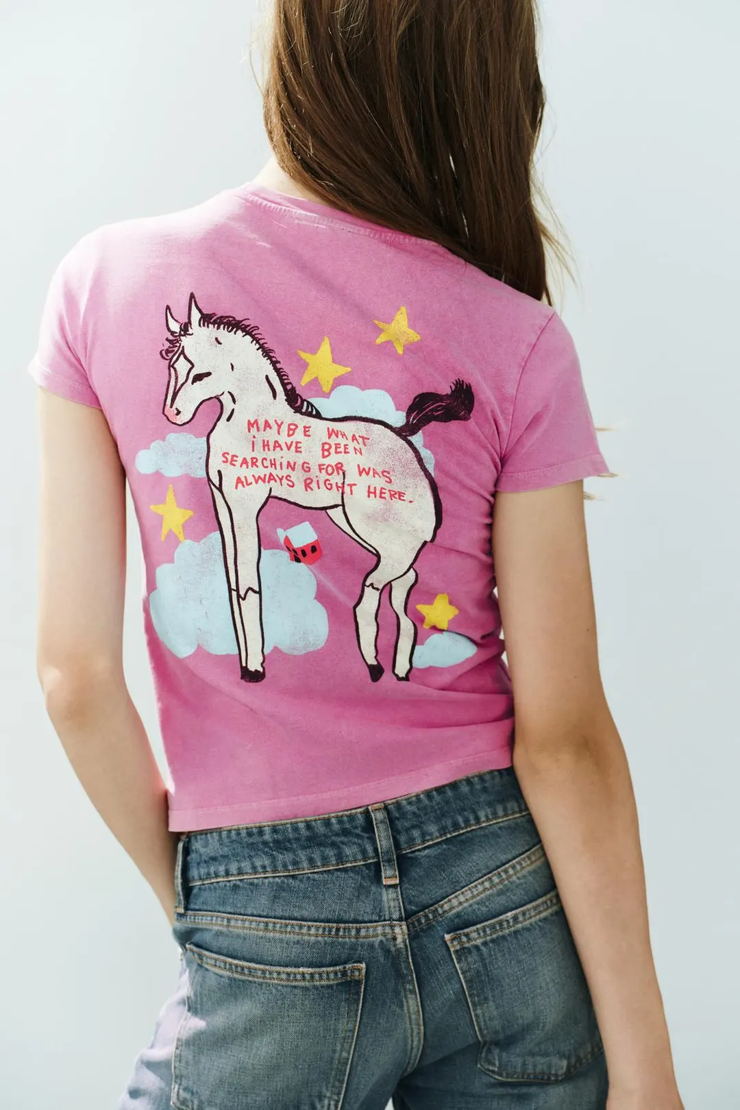 Футболка с рисунком Fiorenza Art и эффектом стирки, Zara
