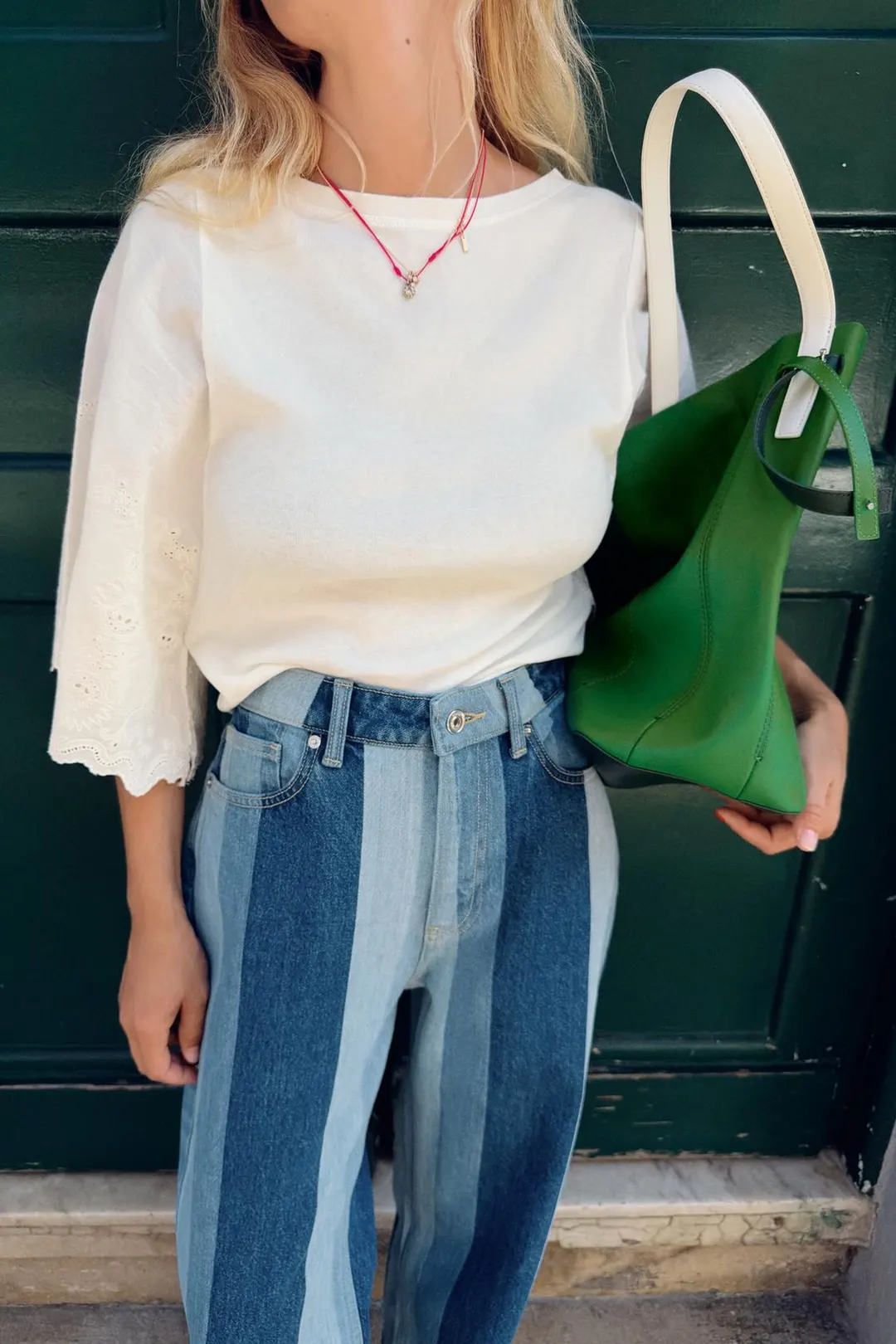 Футболка комбинированная с вышивкой, Zara