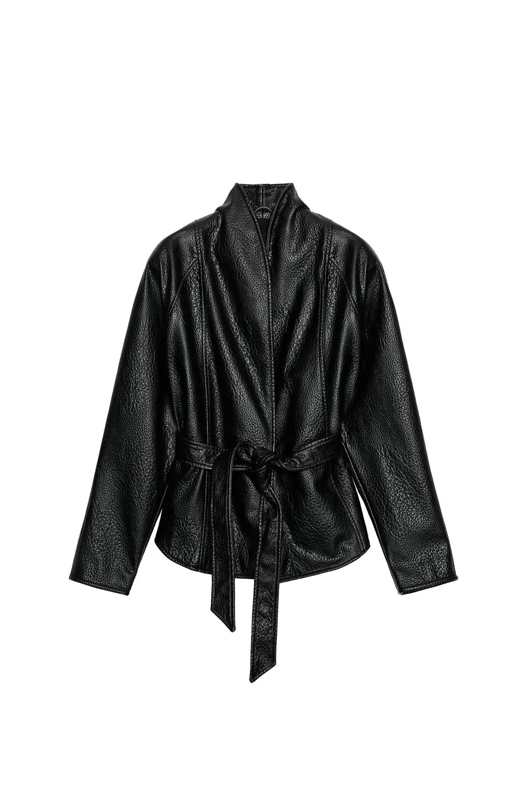 Куртка под кожу с поясом ZW Collection, Zara