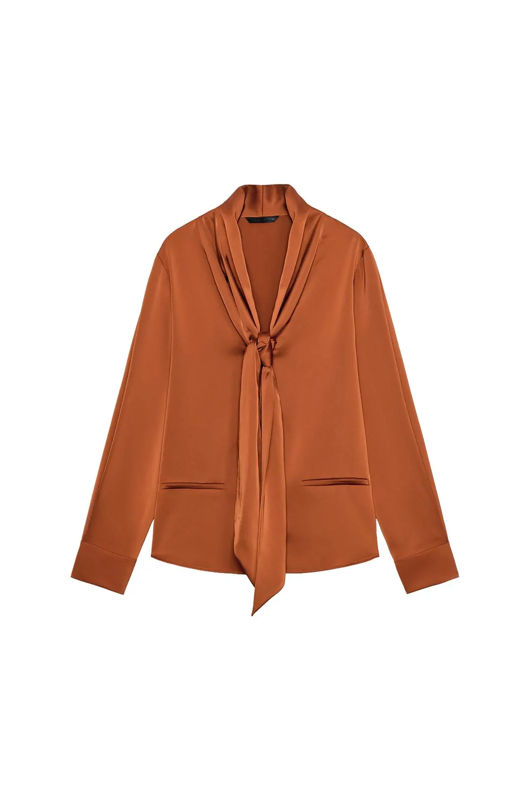 Атласная блузка с бантом, Zara