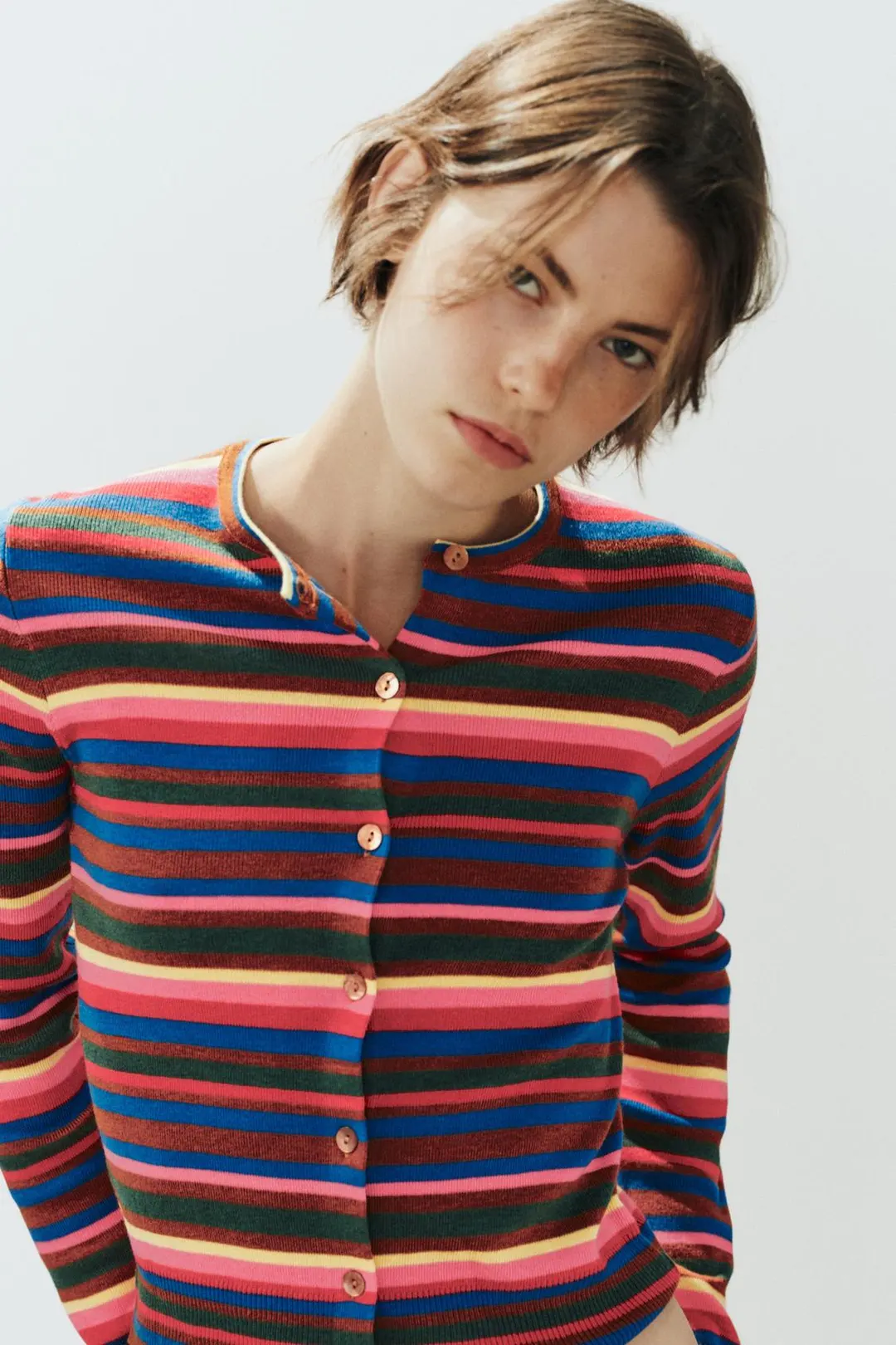 Трикотажный кардиган в полоску, Zara