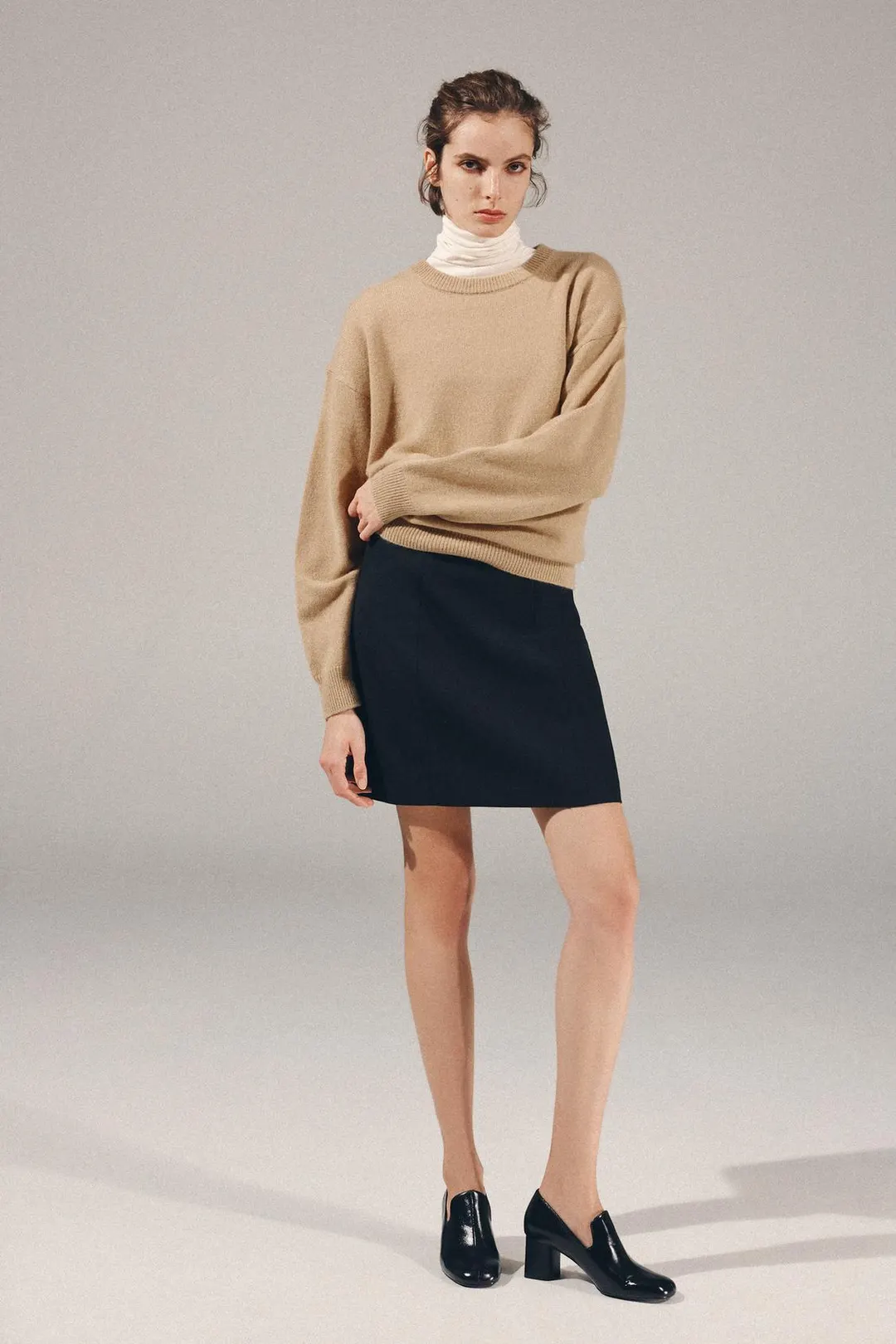 Кожаные лоферы на каблуке, Zara