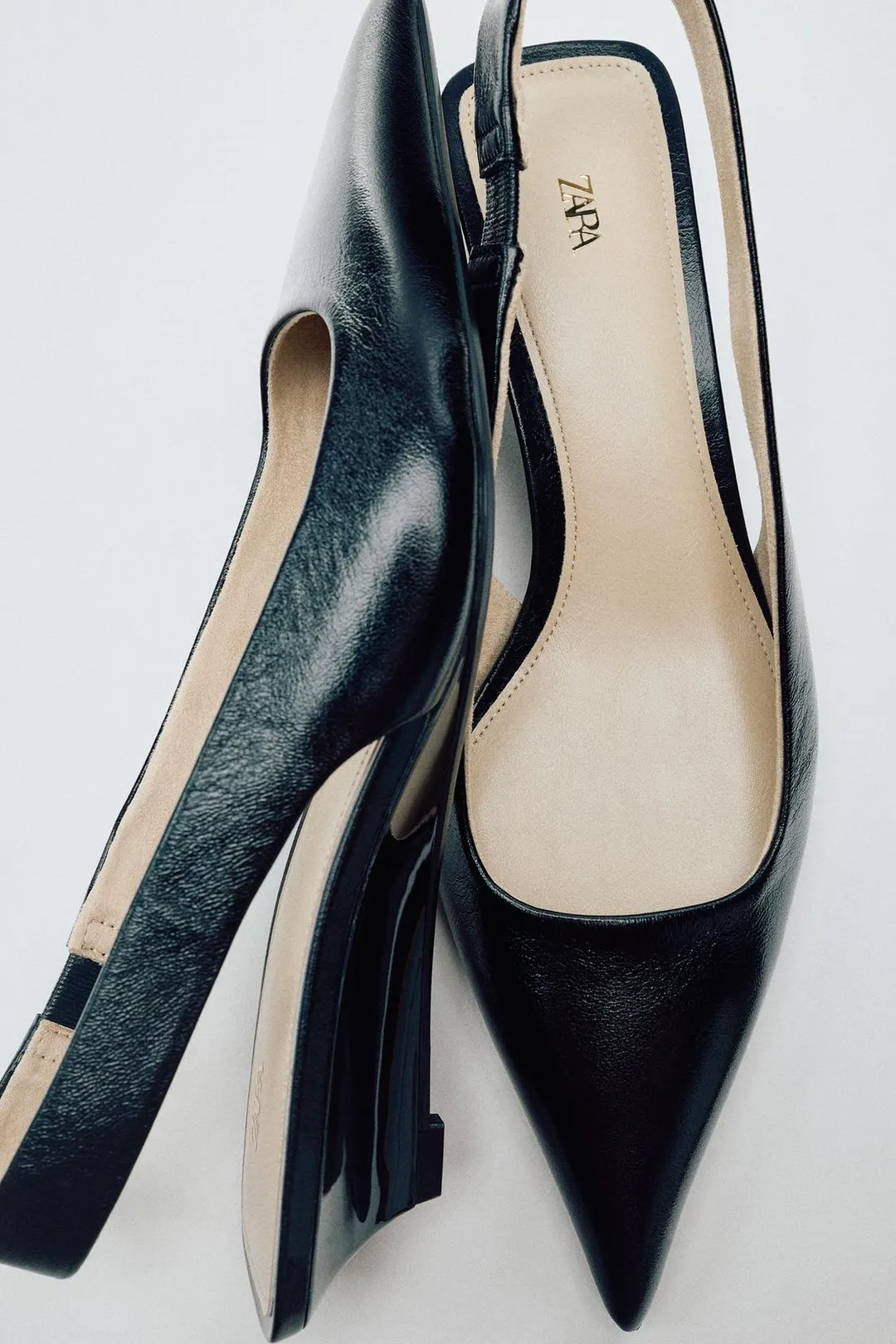 Туфли из кожи с открытой пяткой на мини-танкетке, Zara