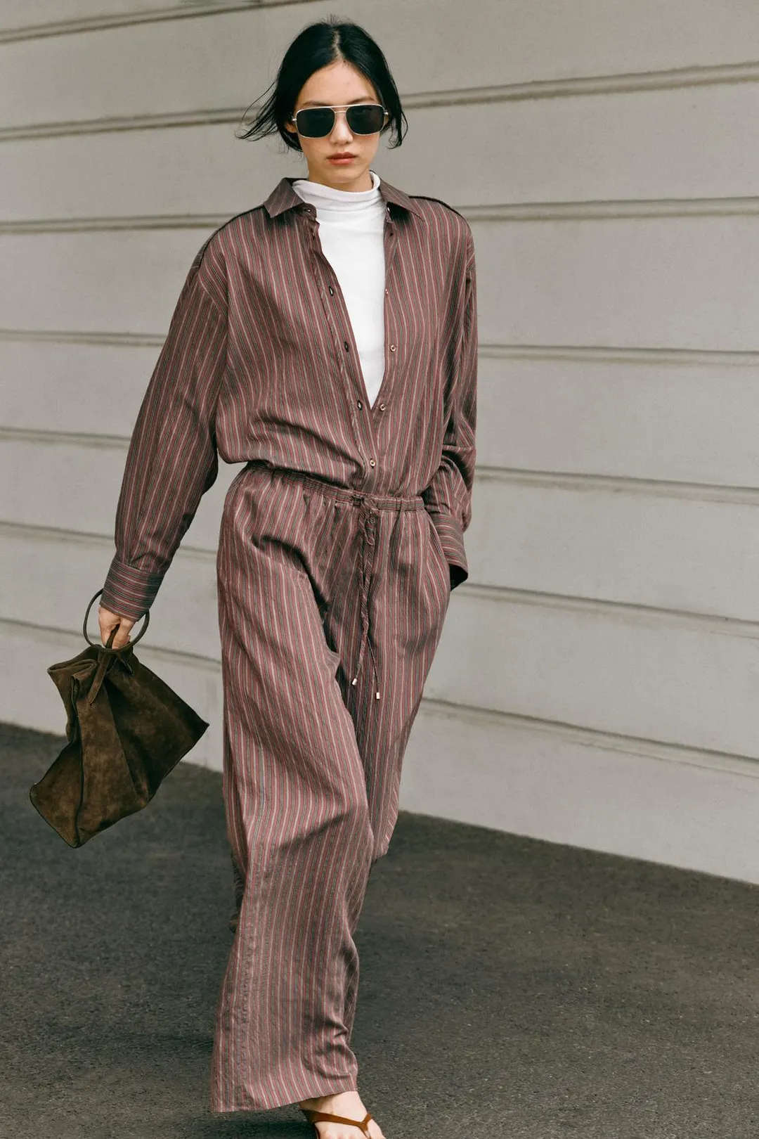 Струящаяся рубашка в полоску, Zara
