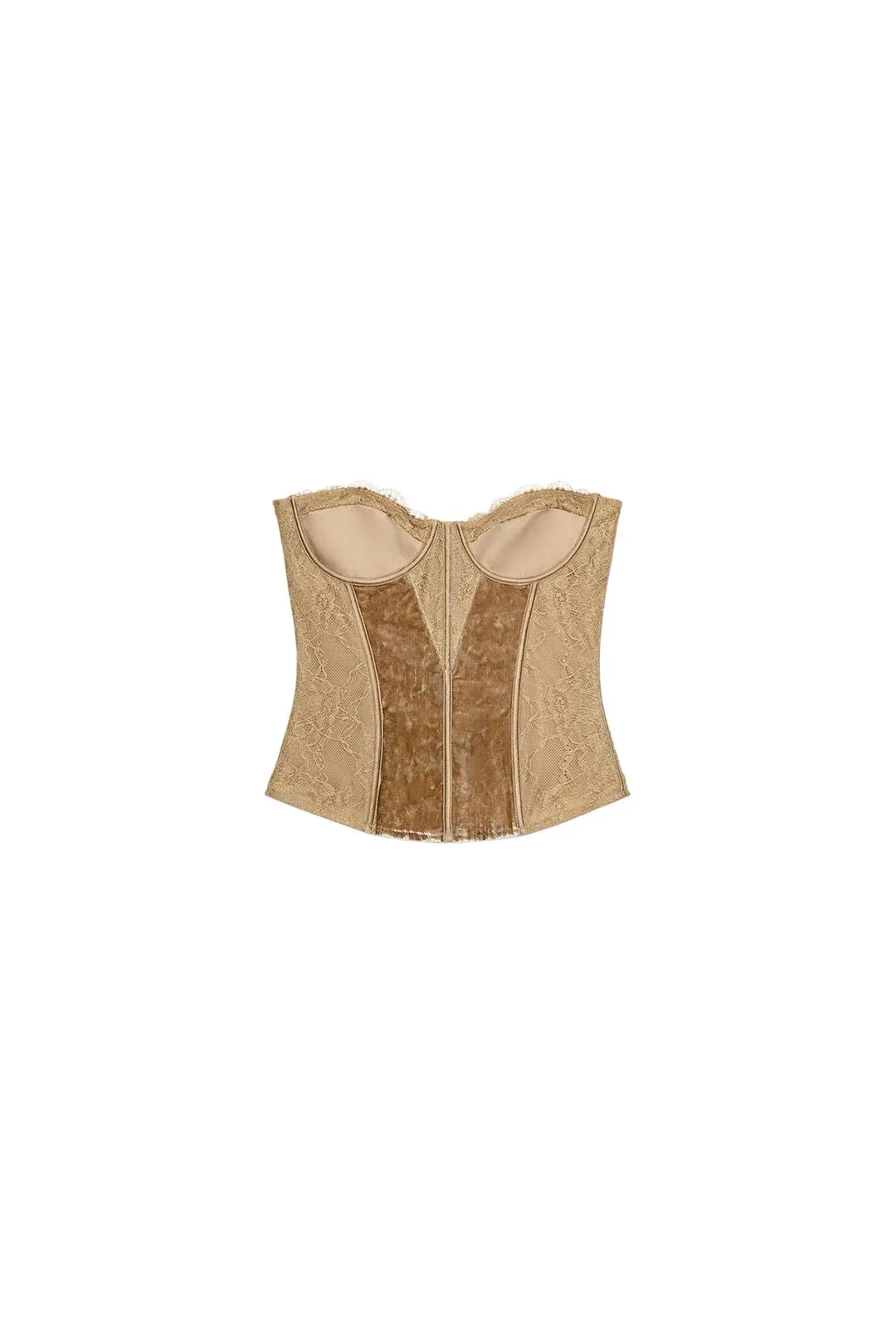 Бархатный корсет с кружевом, Zara