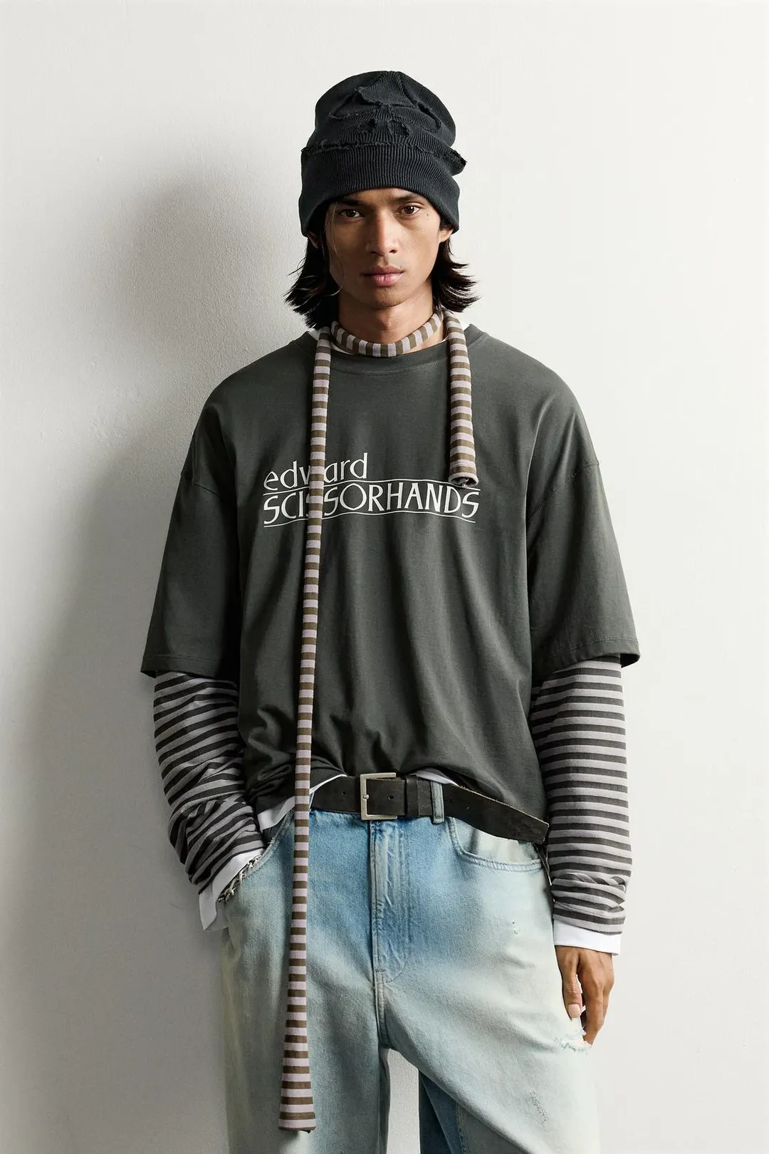 Футболка Edward Scissorhands с рукавами в полоску, Zara