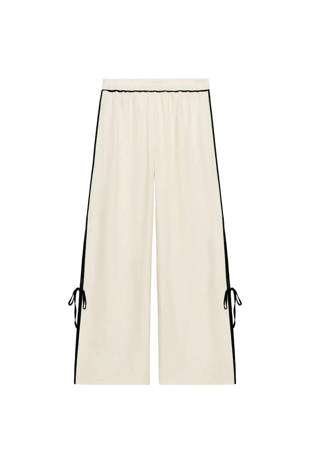 Брюки ZW Collection из 100% льна с отделкой, Zara