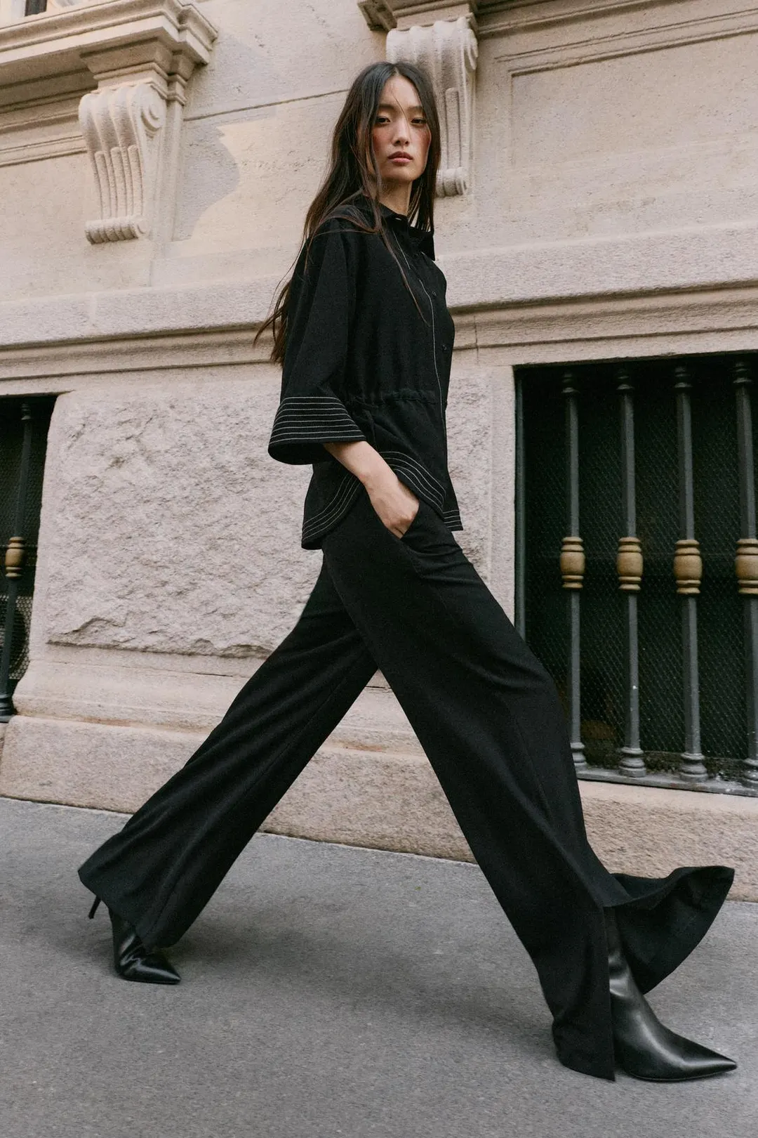 Брюки с боковыми разрезами, Zara