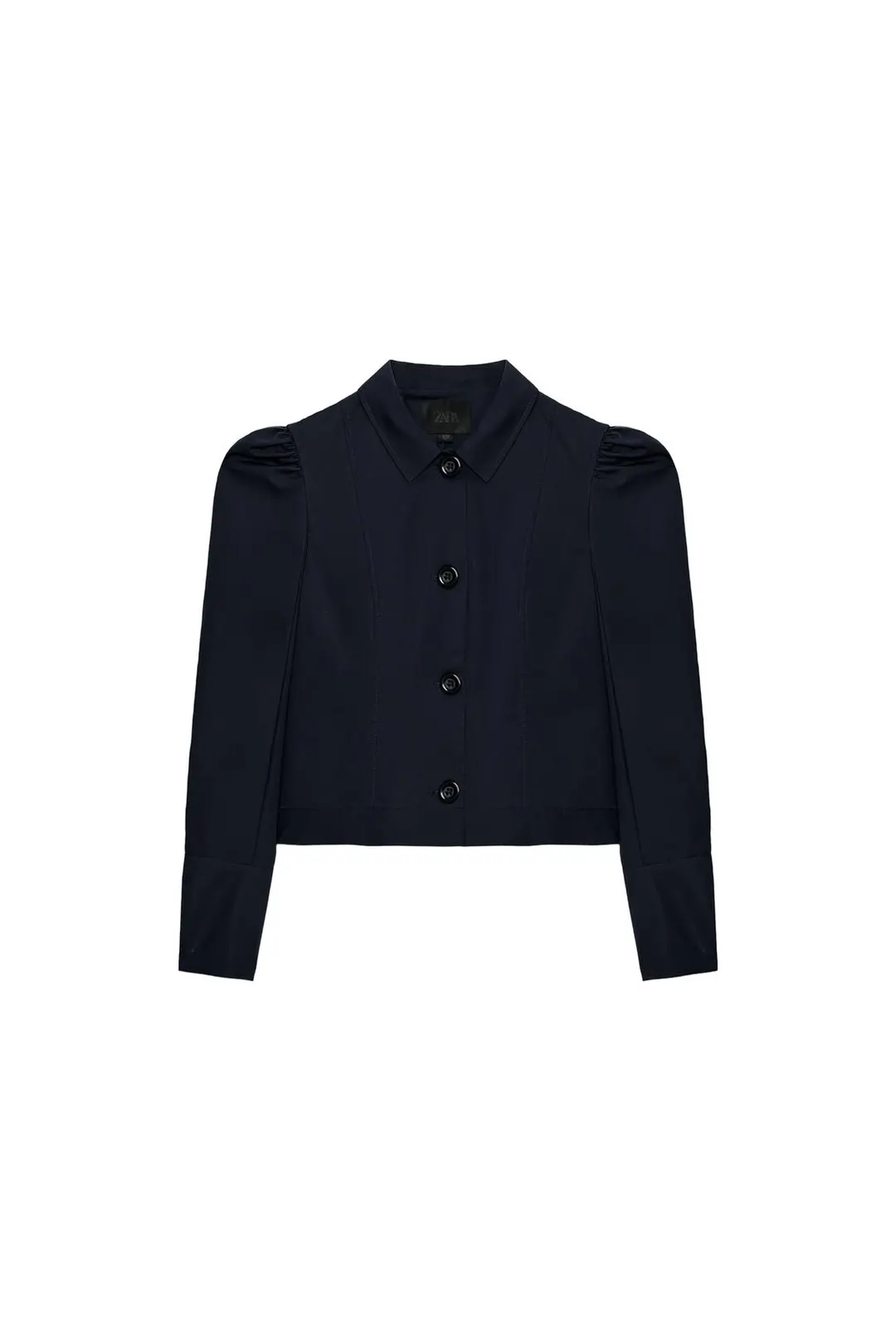 Укороченный блейзер со сборками на плечах, Zara
