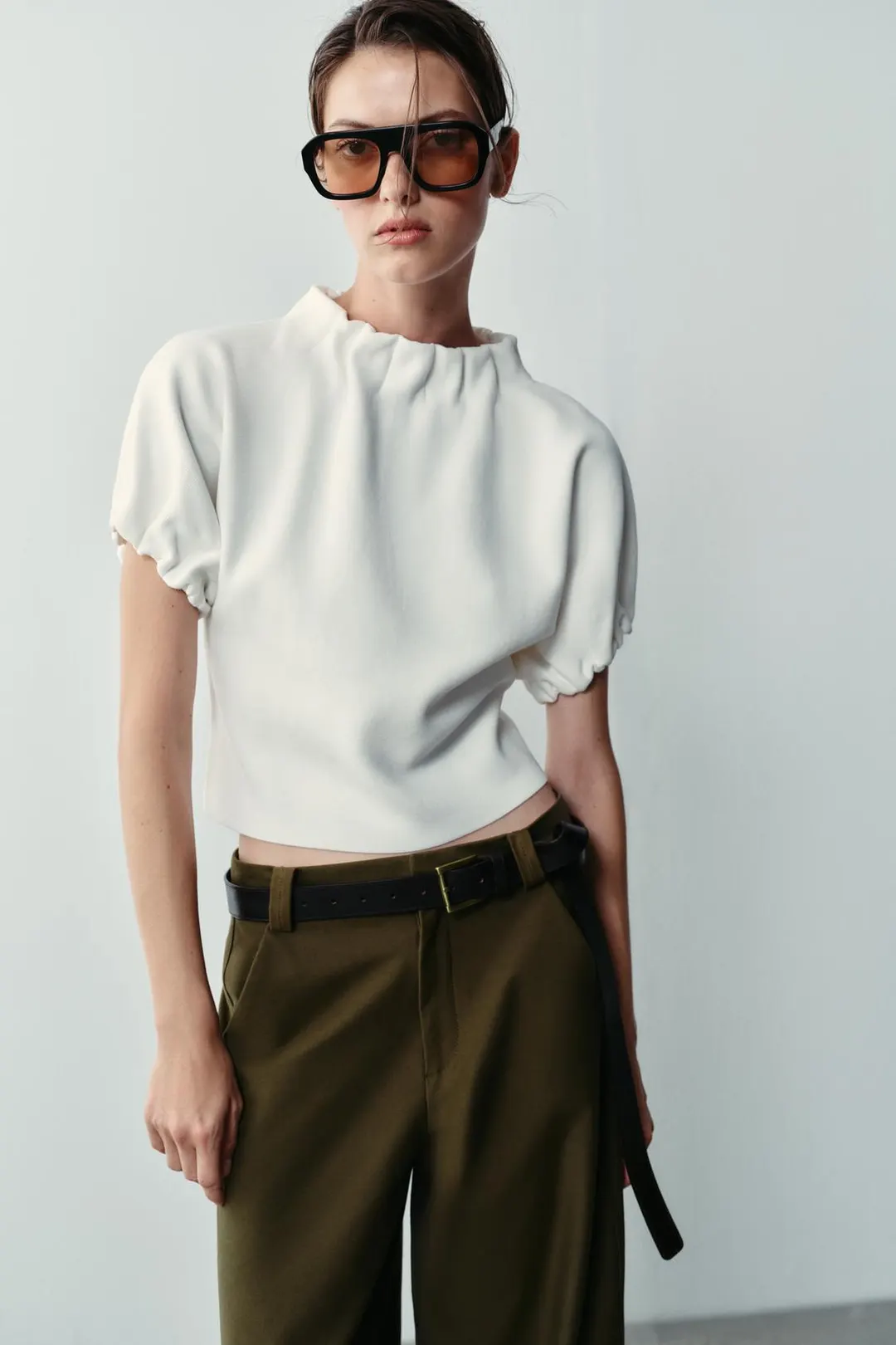 Трикотажный топ со сборками, Zara
