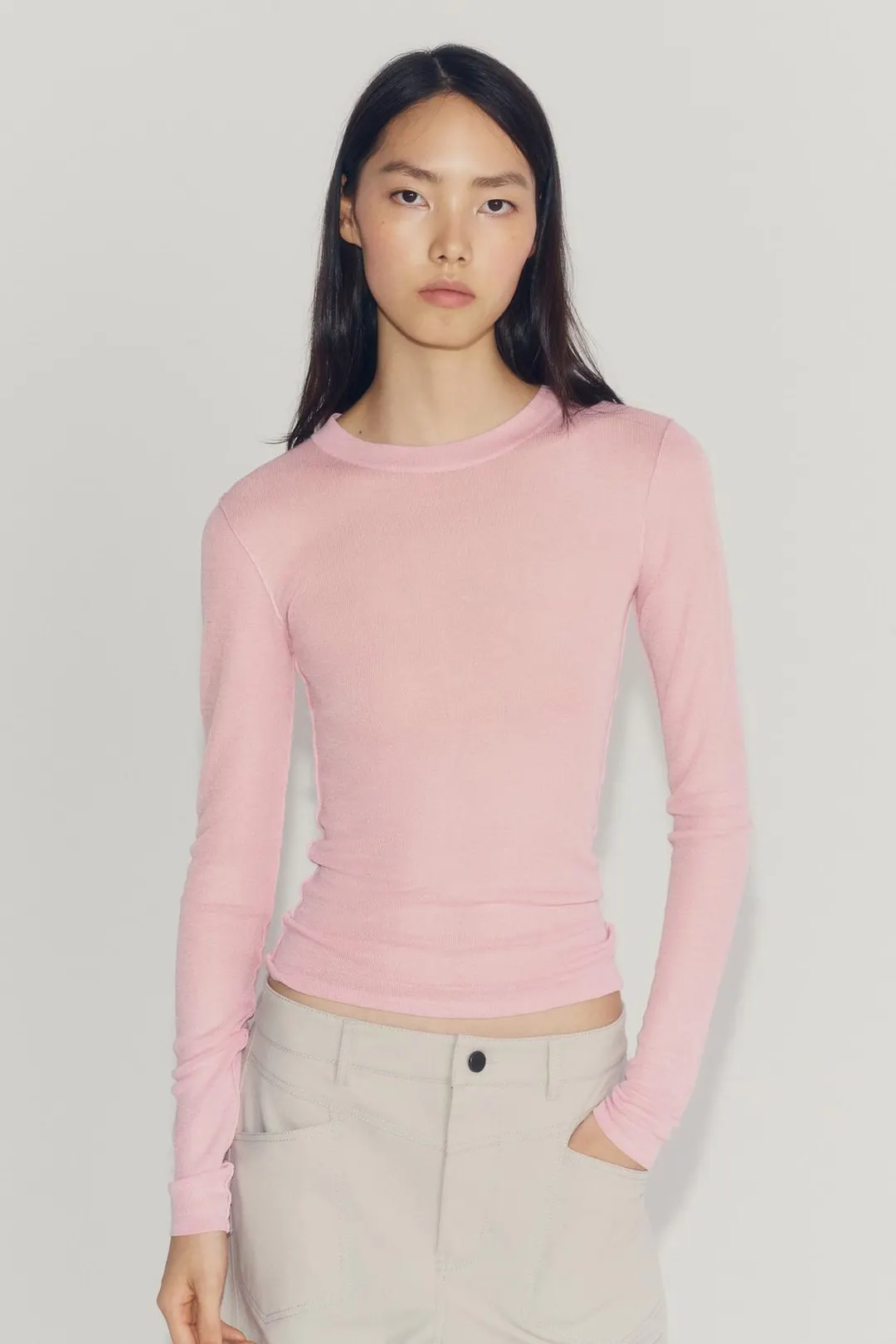 Полупрозрачный трикотажный топ, Zara