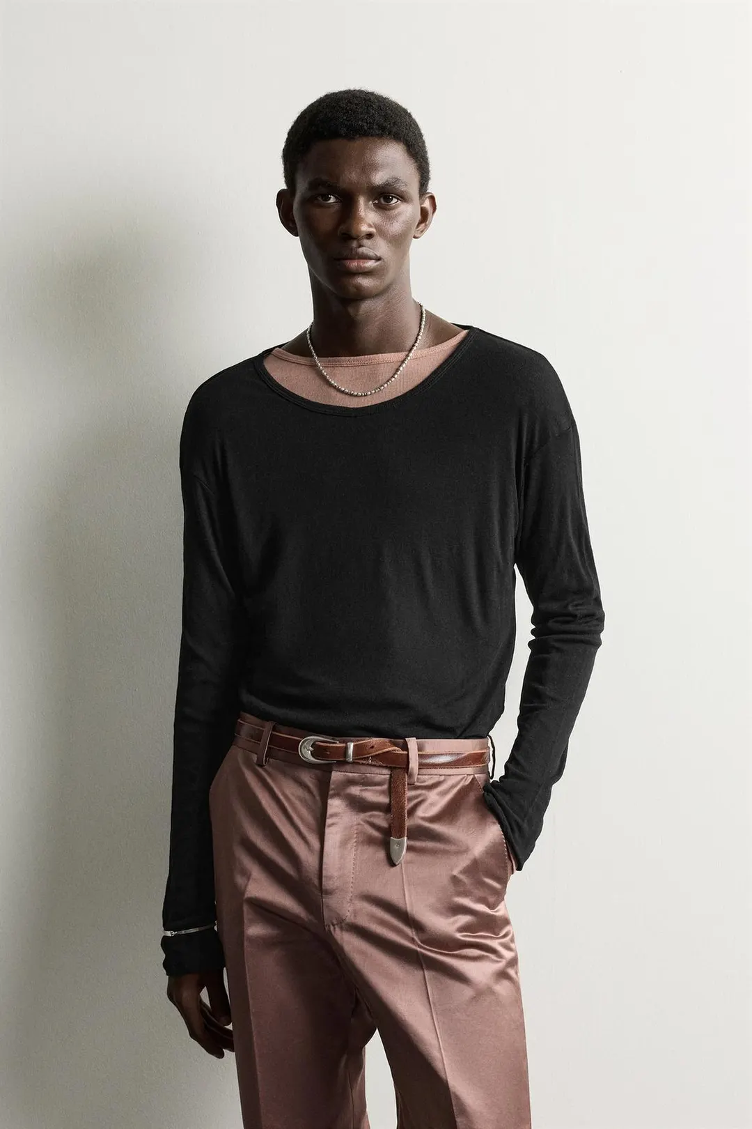 Футболка свободного кроя из лиоцелла и шерсти, Zara
