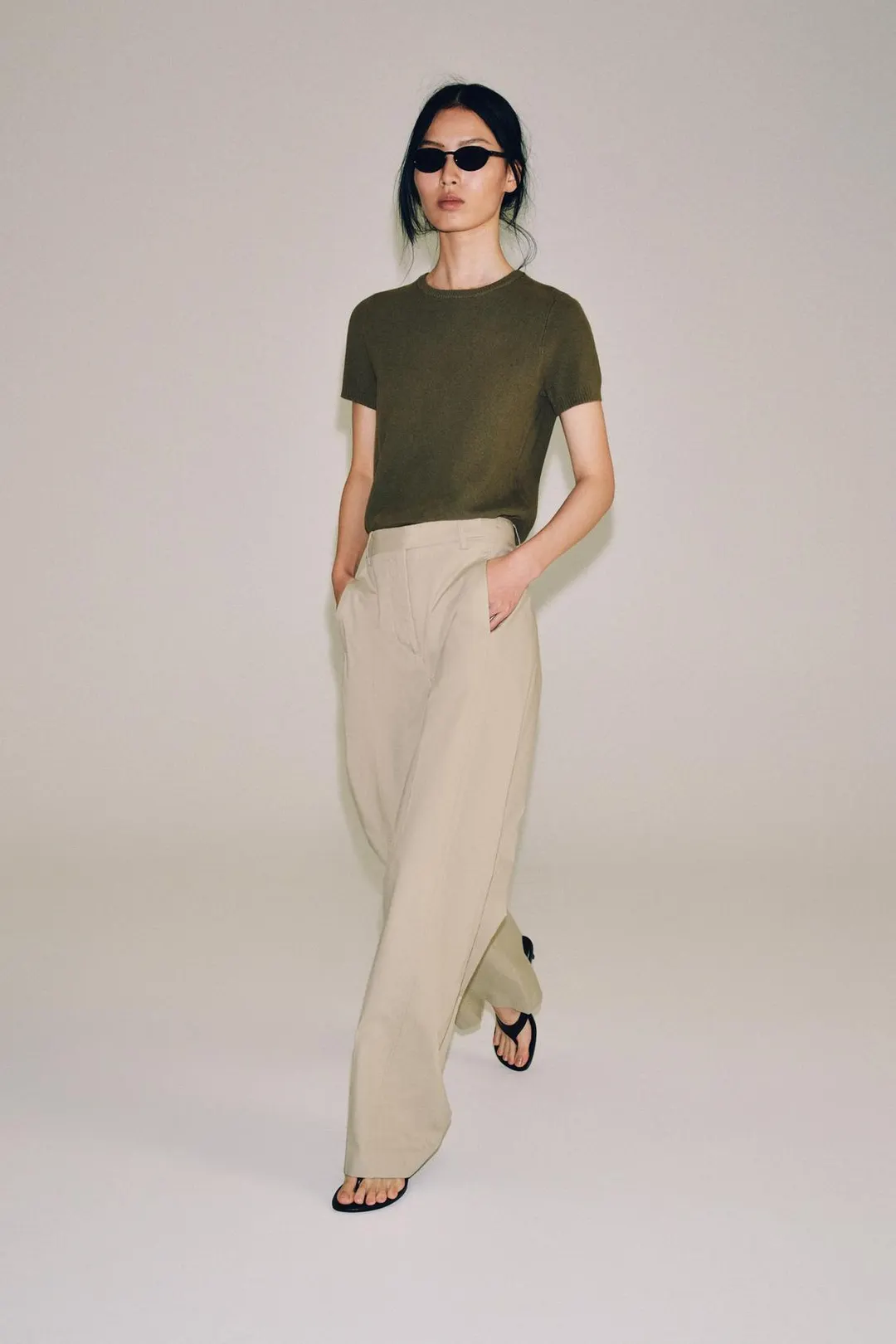 Брюки ZW Collection из поплина, Zara